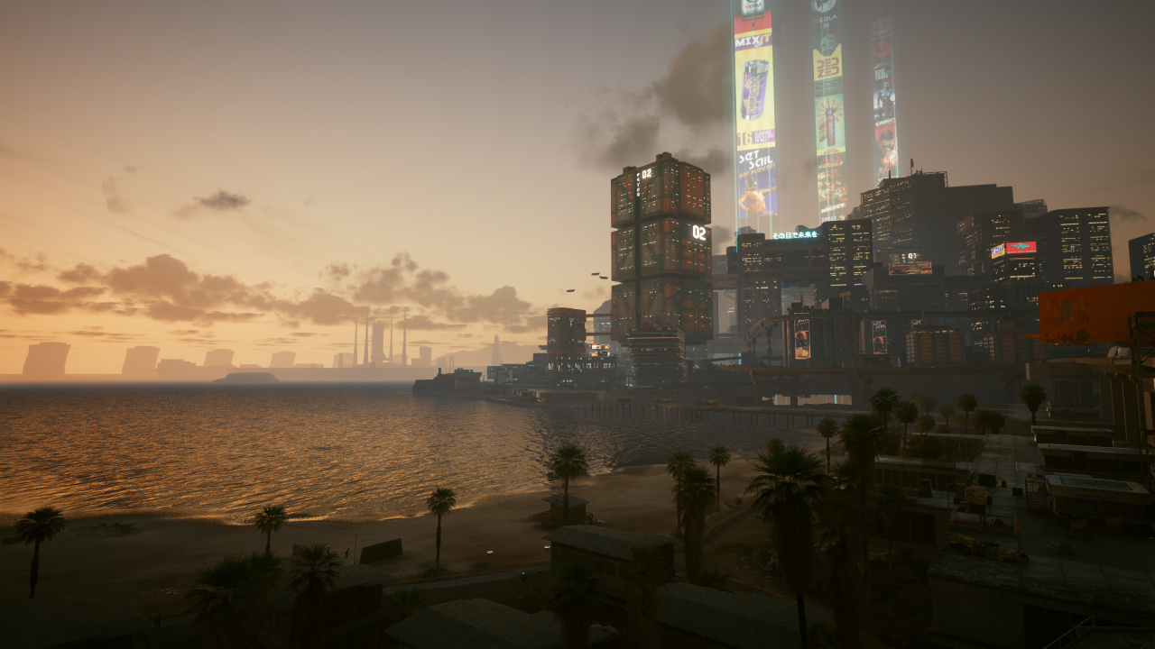 Cyberpunk, Cyberpunk 2077, Cyberpunk 2020, Skyline, Water. Wallpaper in 1280x720 Resolution