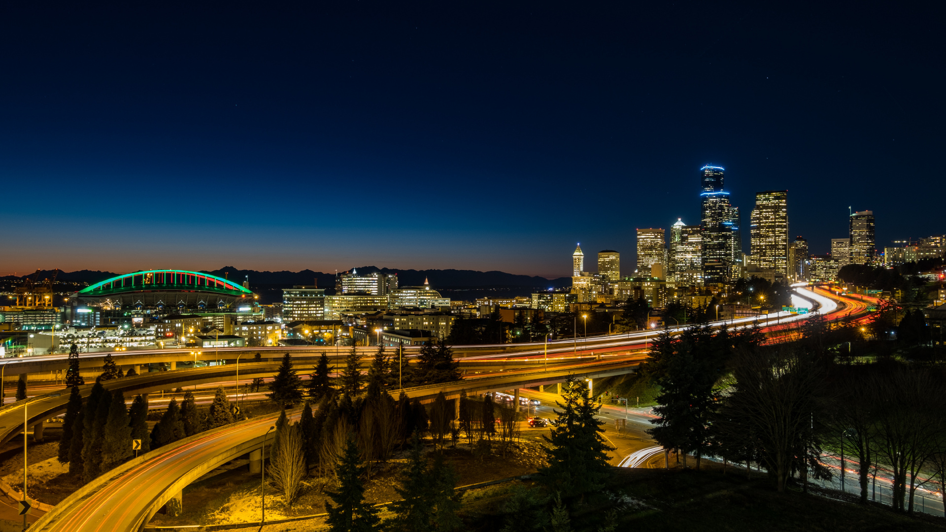 City Lights During Night Time. Wallpaper in 1920x1080 Resolution