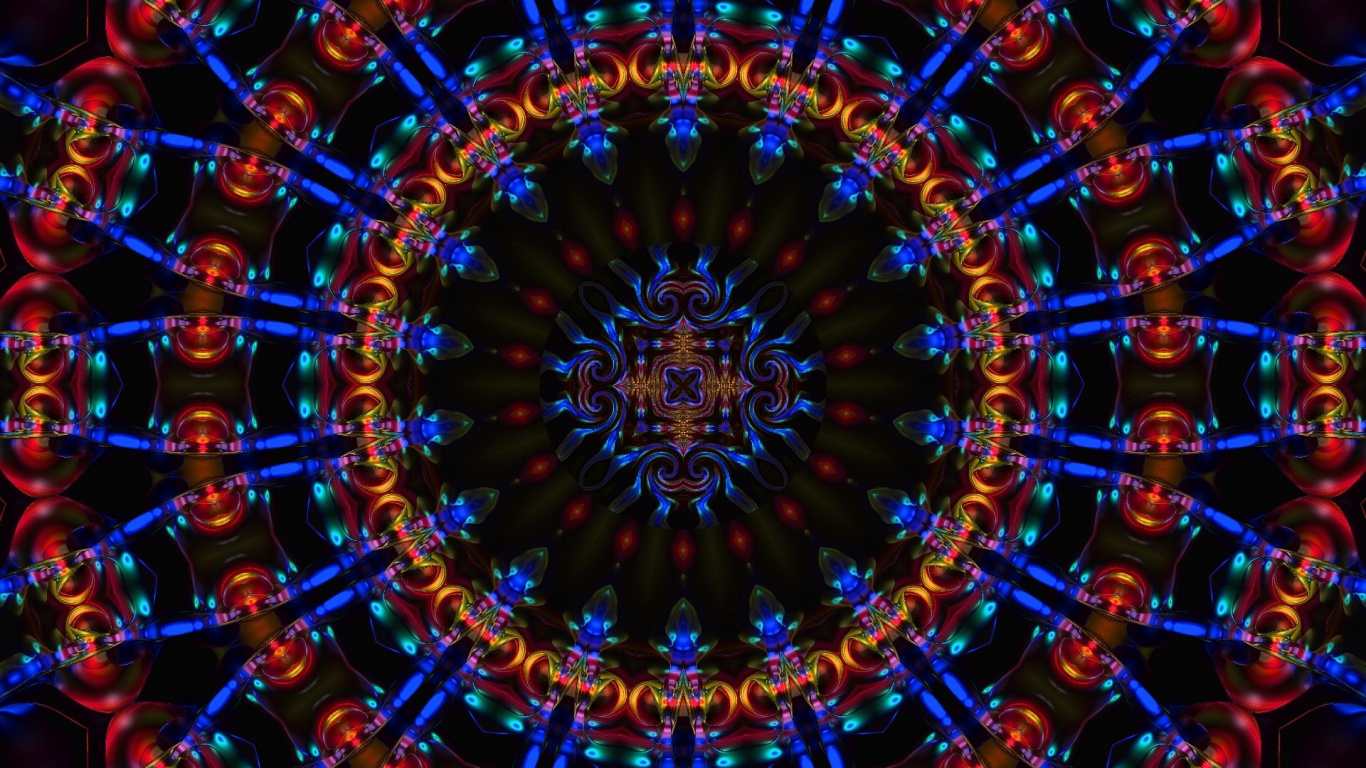 Luces Redondas Azules y Amarillas. Wallpaper in 1366x768 Resolution