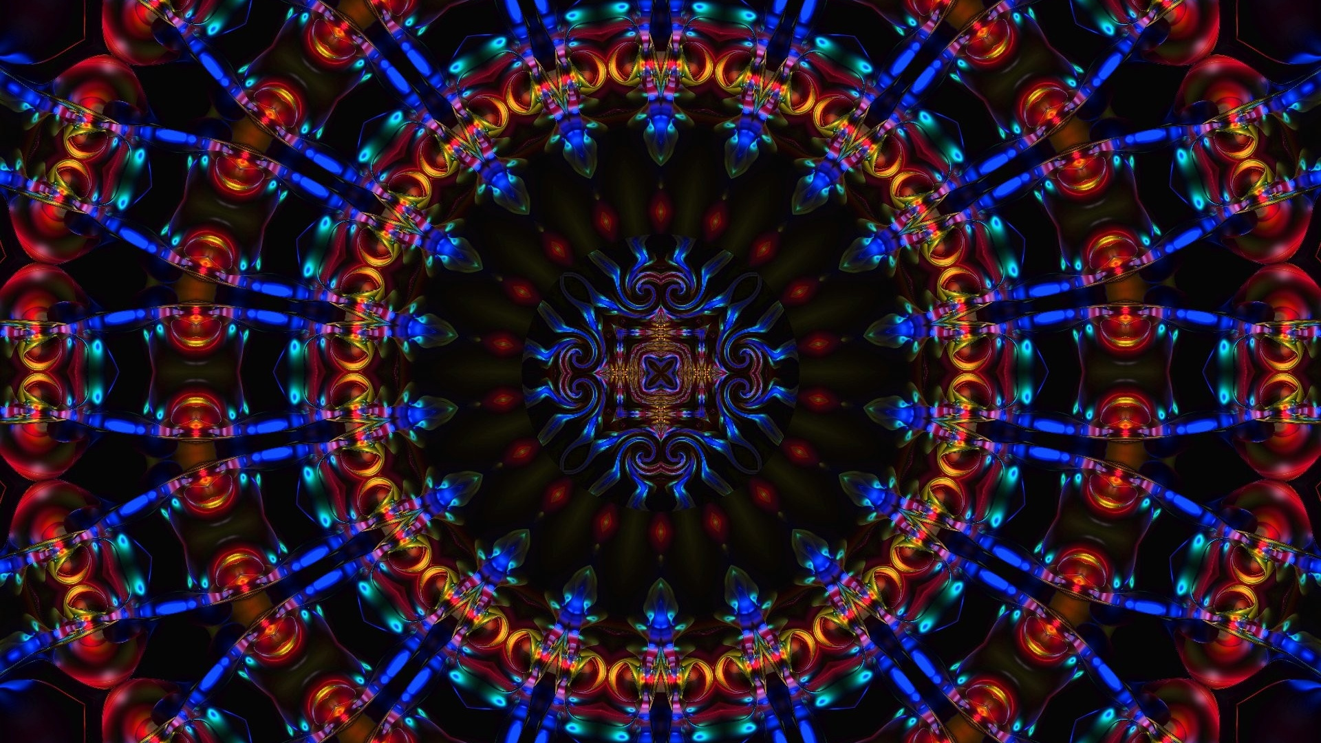 Blaue Und Gelbe Runde Lichter. Wallpaper in 1920x1080 Resolution