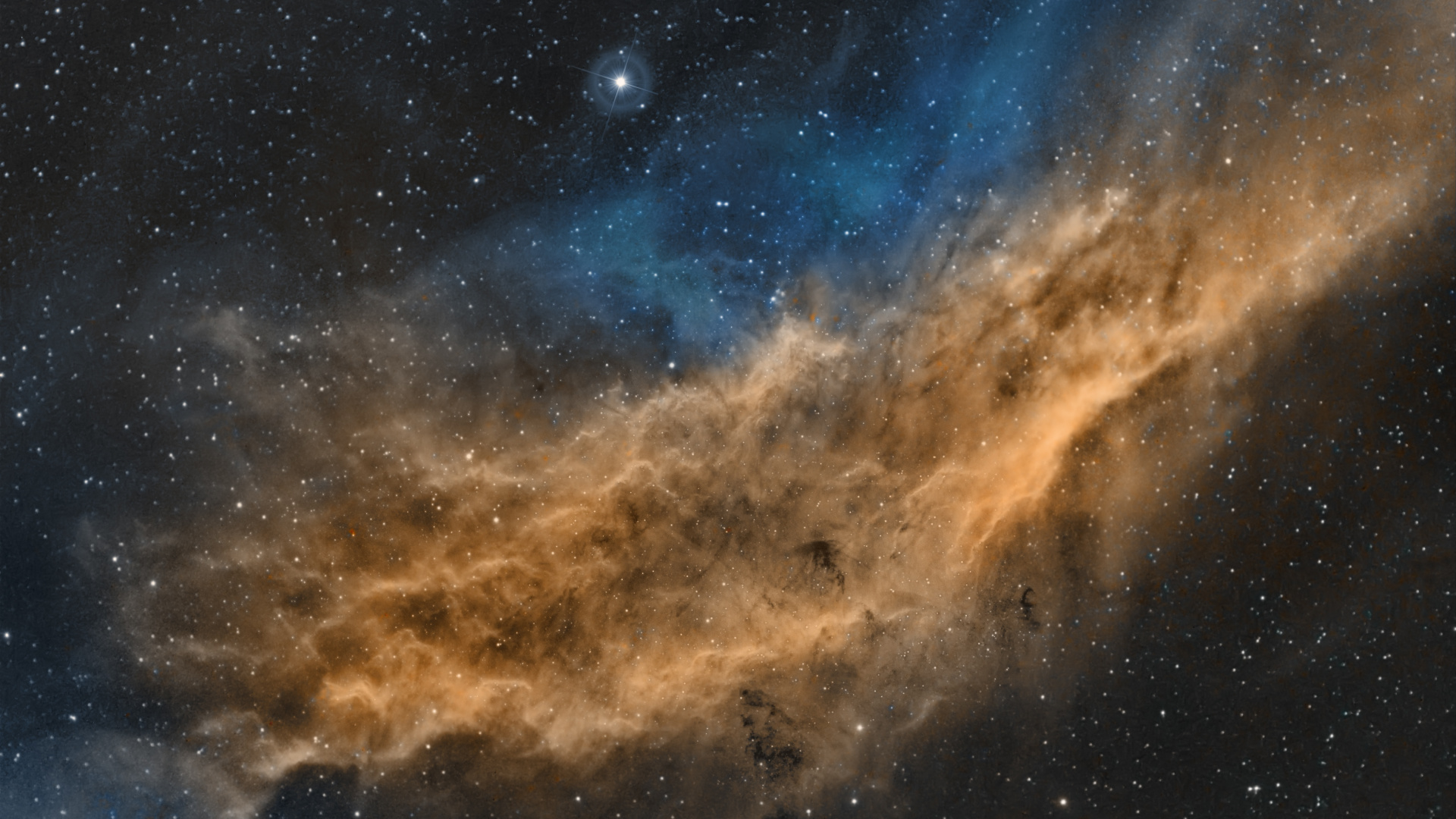 Blue and White Starry Night Sky. Wallpaper in 1920x1080 Resolution