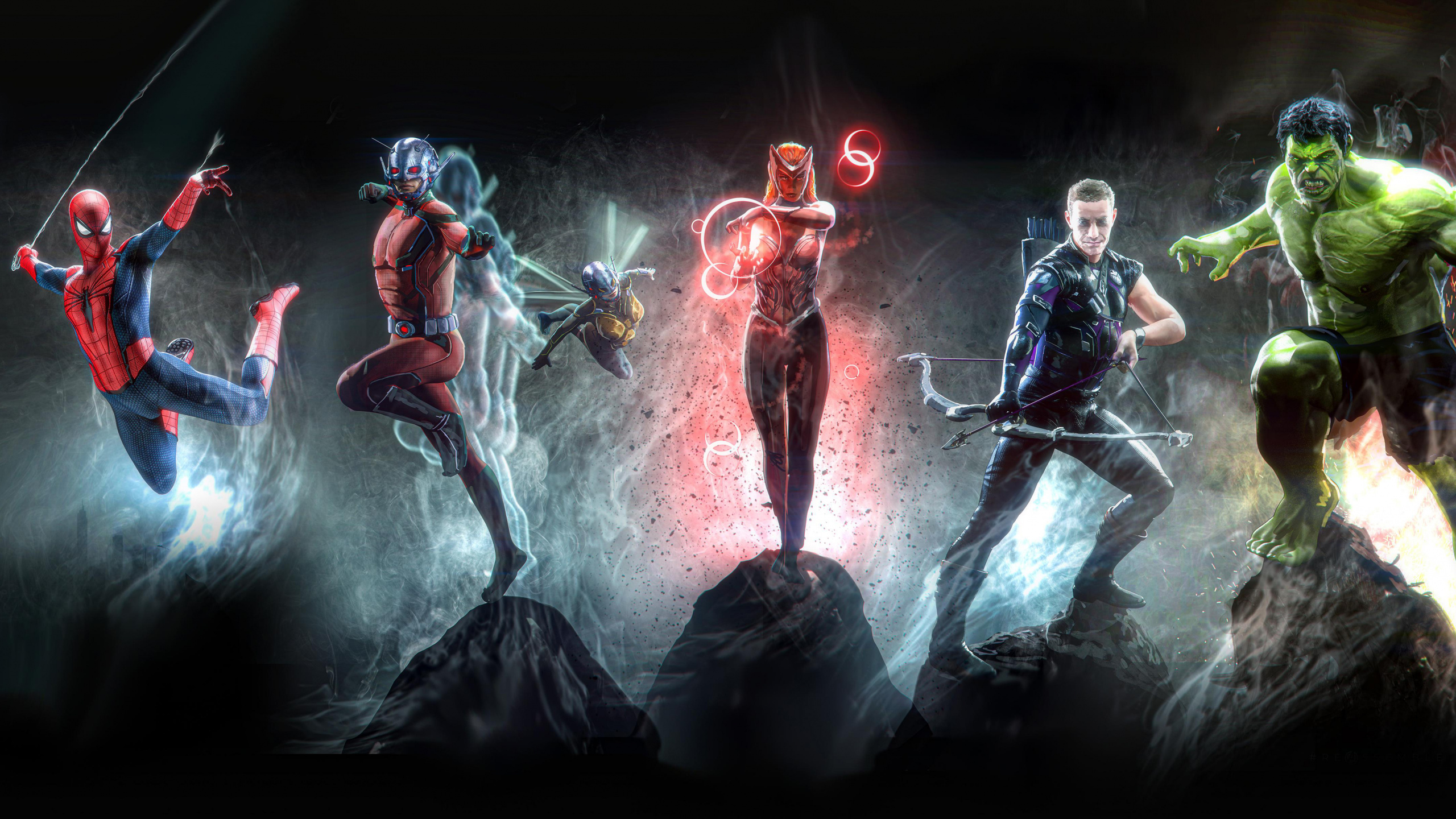 Mann im Schwarzen Anzug Mit Schwarzer Und Roter Waffe. Wallpaper in 2560x1440 Resolution