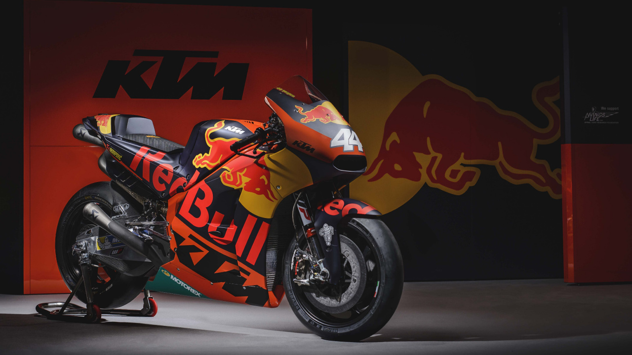 Orange and Black Sports Bike. Wallpaper in 1280x720 Resolution