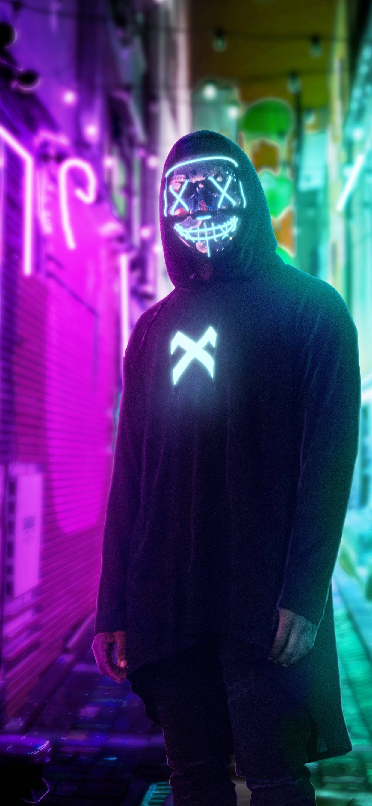 面罩, 万圣节服装, 紫色的, 套, 紫罗兰色 壁纸 1242x2688 允许