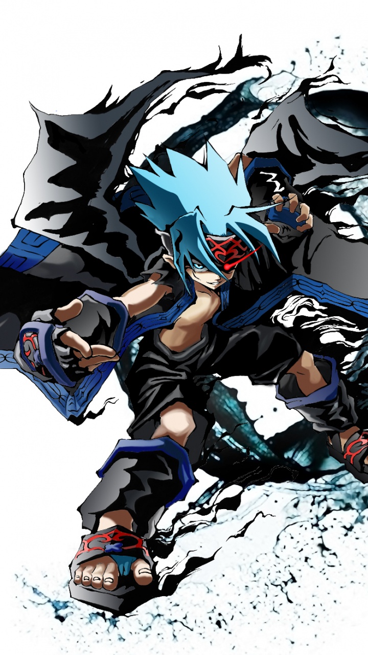 Ilustración de Dragón Azul y Negro. Wallpaper in 720x1280 Resolution