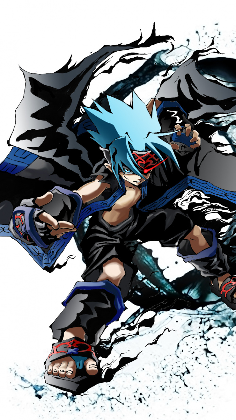 Ilustración de Dragón Azul y Negro. Wallpaper in 750x1334 Resolution