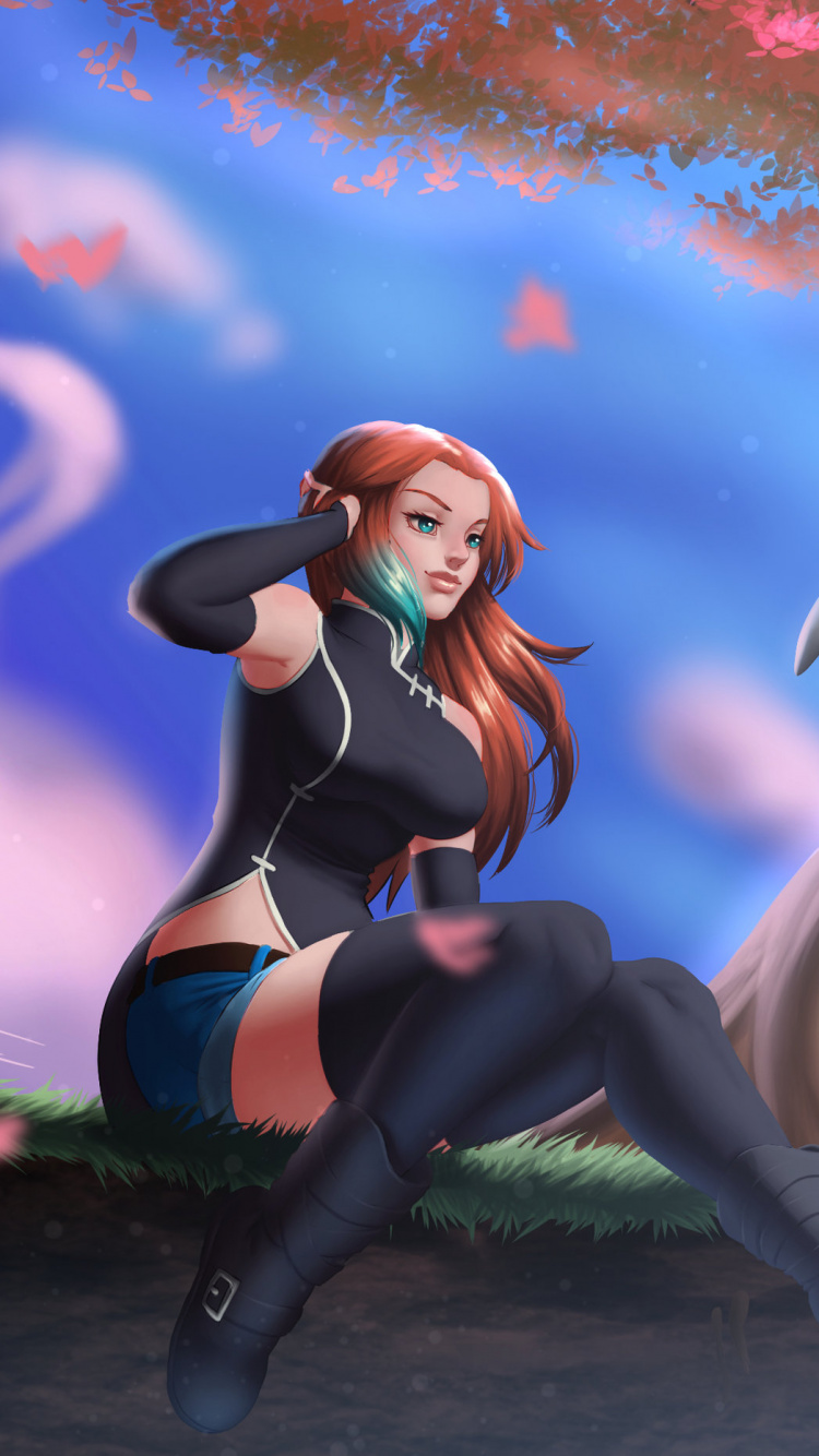 Woman in Black Tank Top and Black Pants Sitting on White Animal Cartoon Character. Wallpaper in 750x1334 Resolution