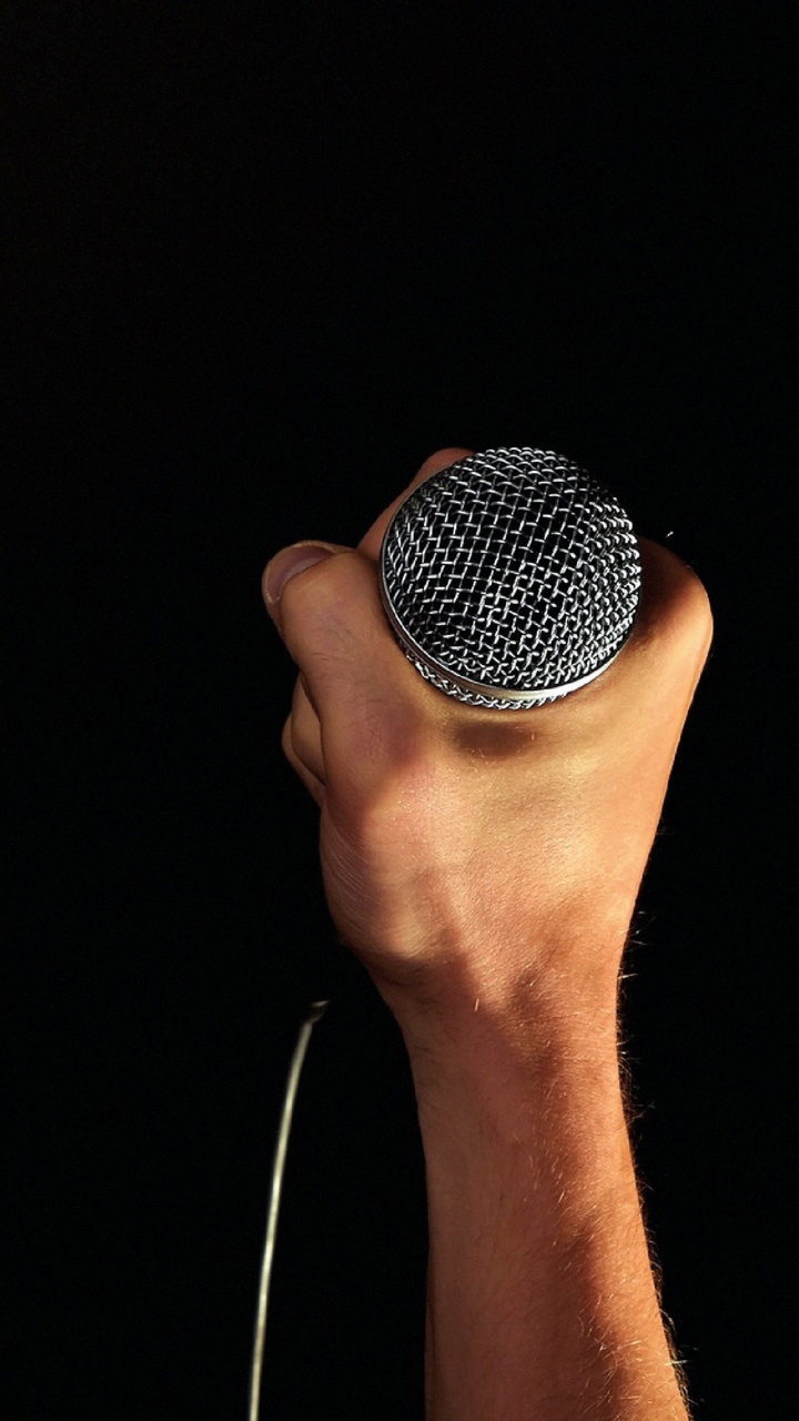 Mikrofon, Audiogeräten, Mikrofon-Ständer, Finger, Hand. Wallpaper in 720x1280 Resolution