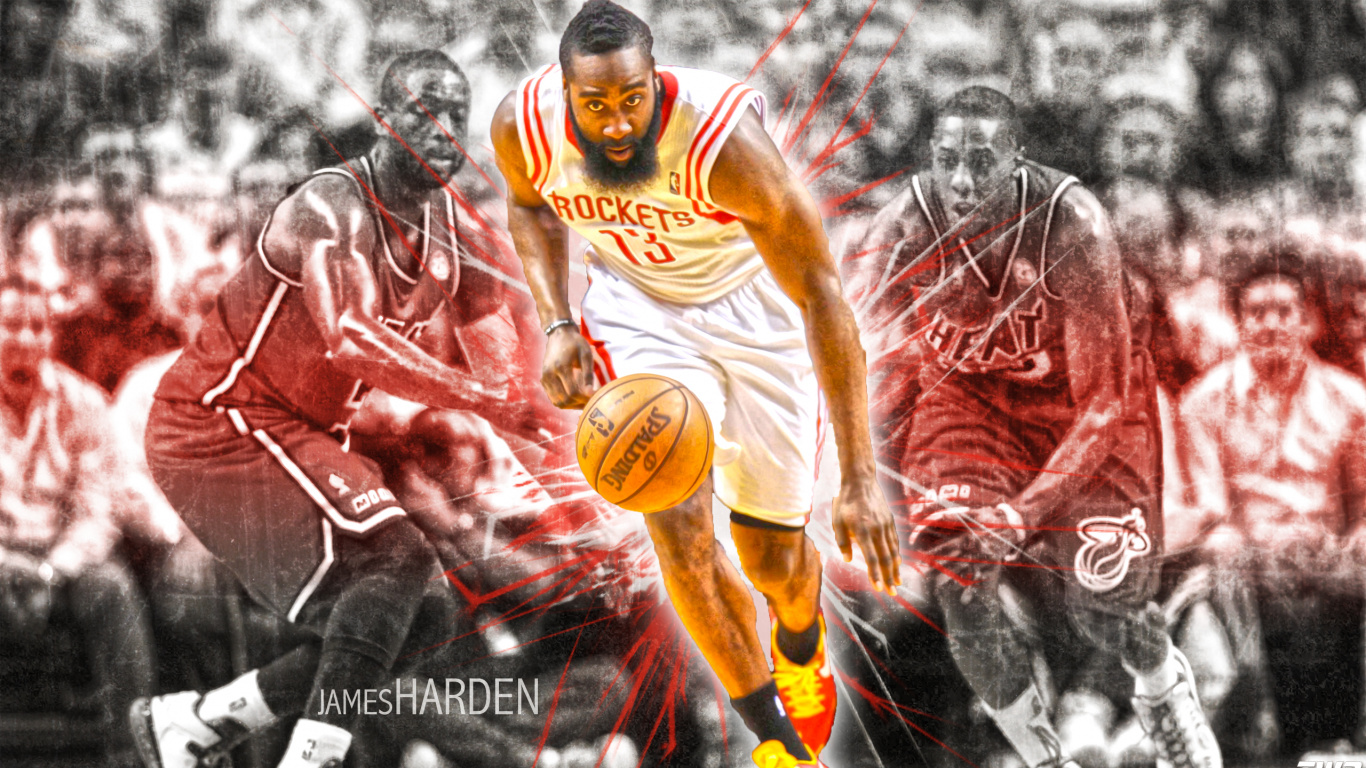 Man in Red Jersey Shirt Holding Basketball. Wallpaper in 1366x768 Resolution