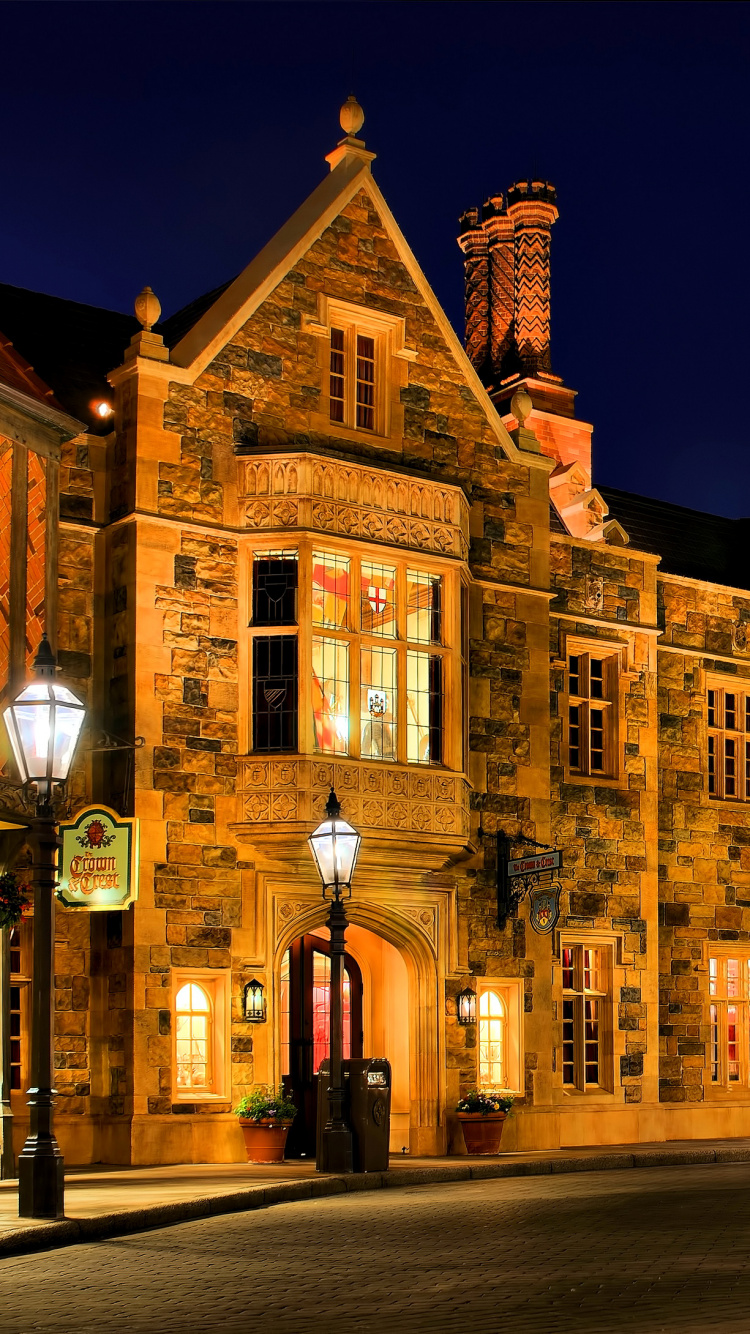 Bâtiment en Béton Brun Pendant la Nuit. Wallpaper in 750x1334 Resolution