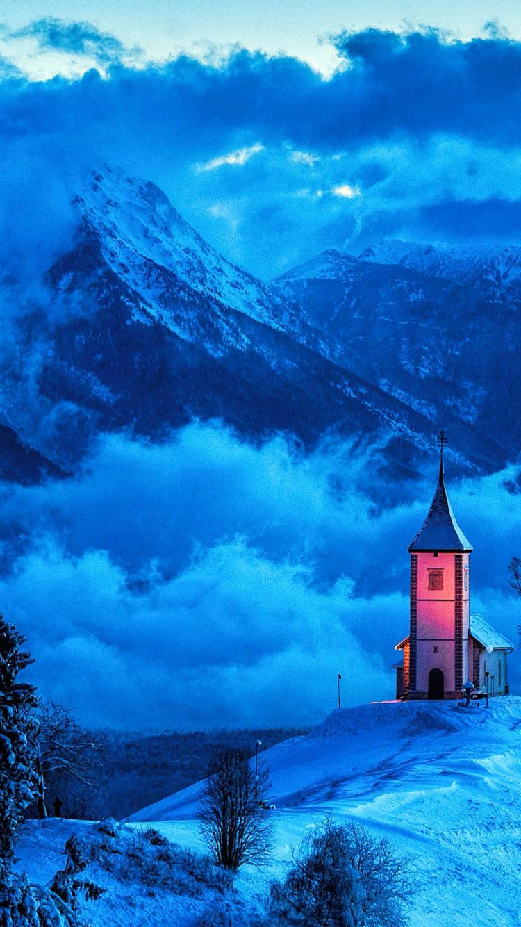 Cloud, Atmosphere, Mountain, Snow, Blue. Wallpaper in 750x1334 Resolution