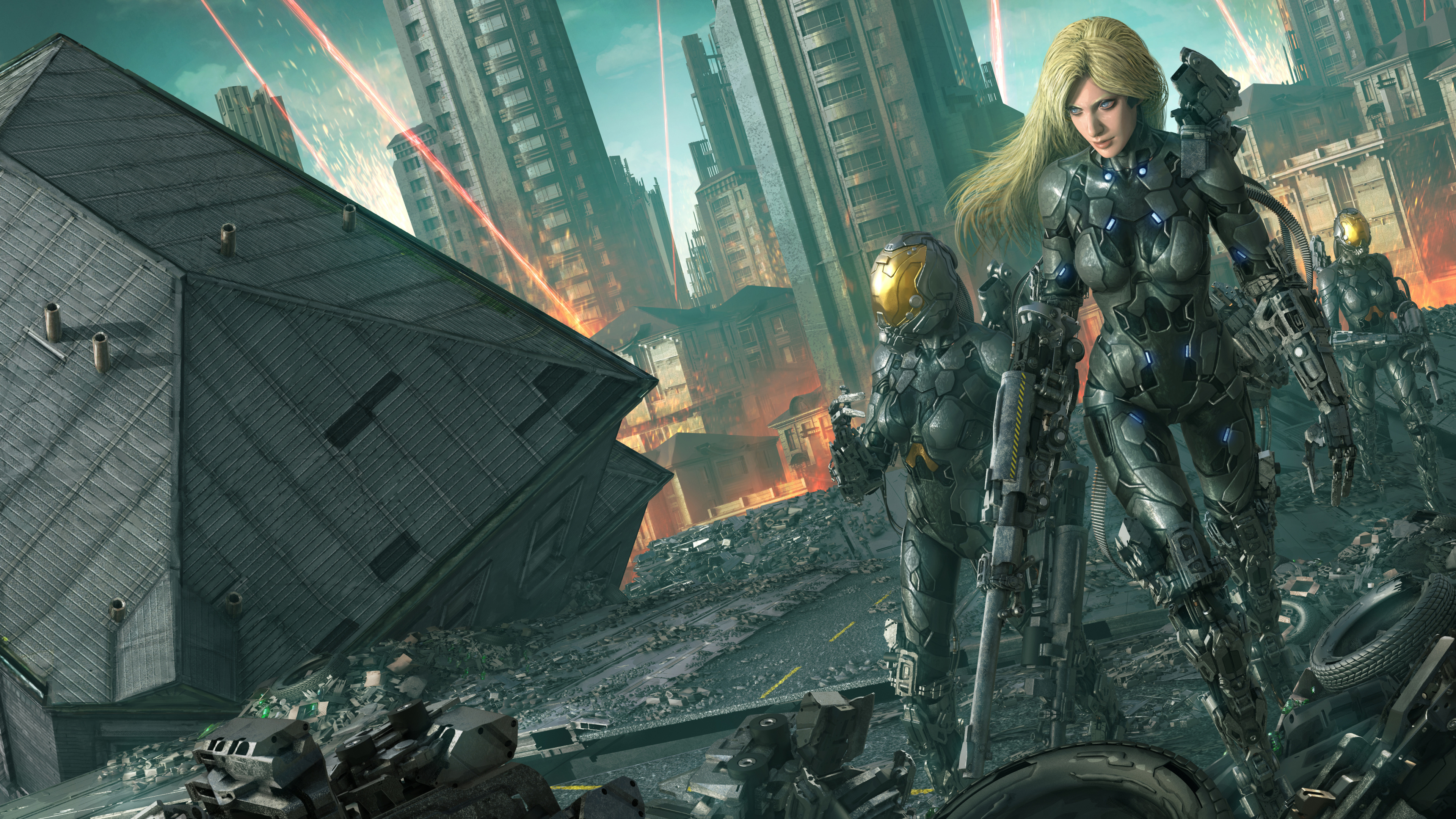 la Science-fiction, Cyborg, Cyborg Elle, Animation, Jeu D'action Aventure. Wallpaper in 3840x2160 Resolution