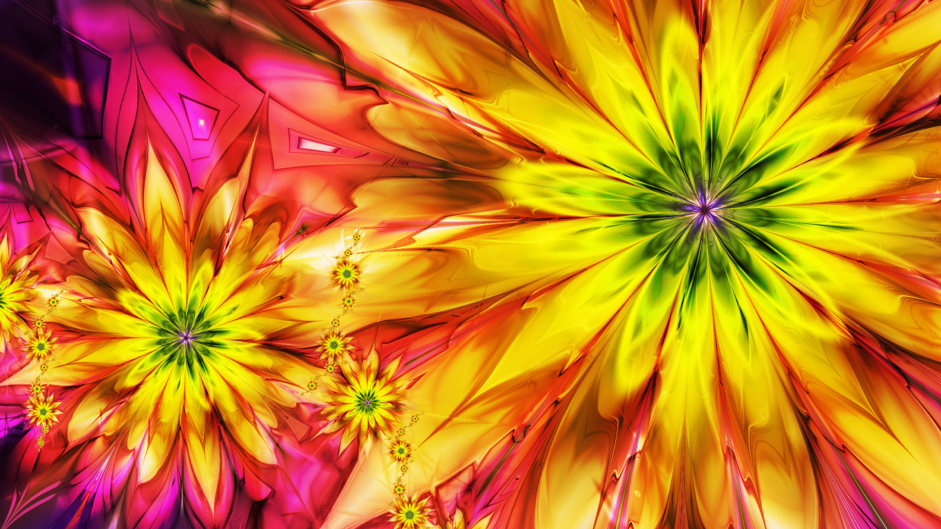 Yellow and Pink Flower in Close up Photography. Wallpaper in 1366x768 Resolution