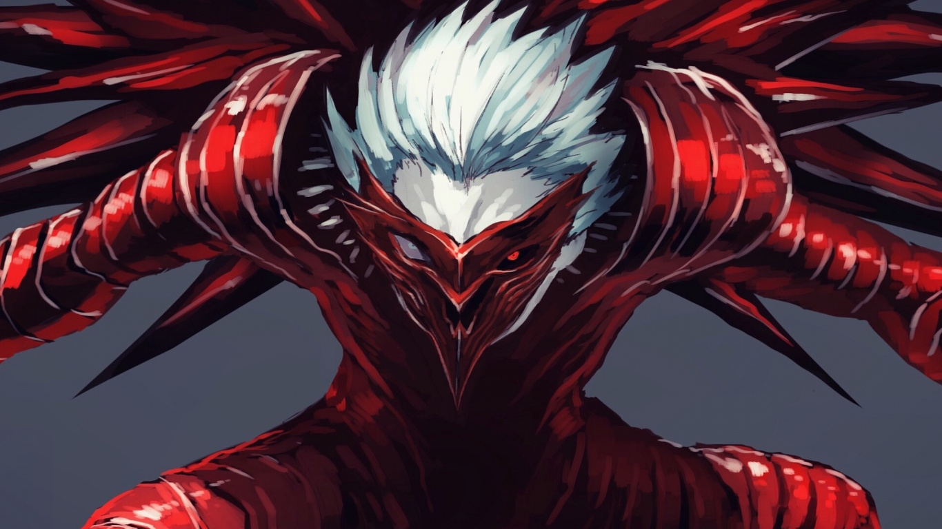 Illustration de Dragon Blanc et Rouge. Wallpaper in 1366x768 Resolution