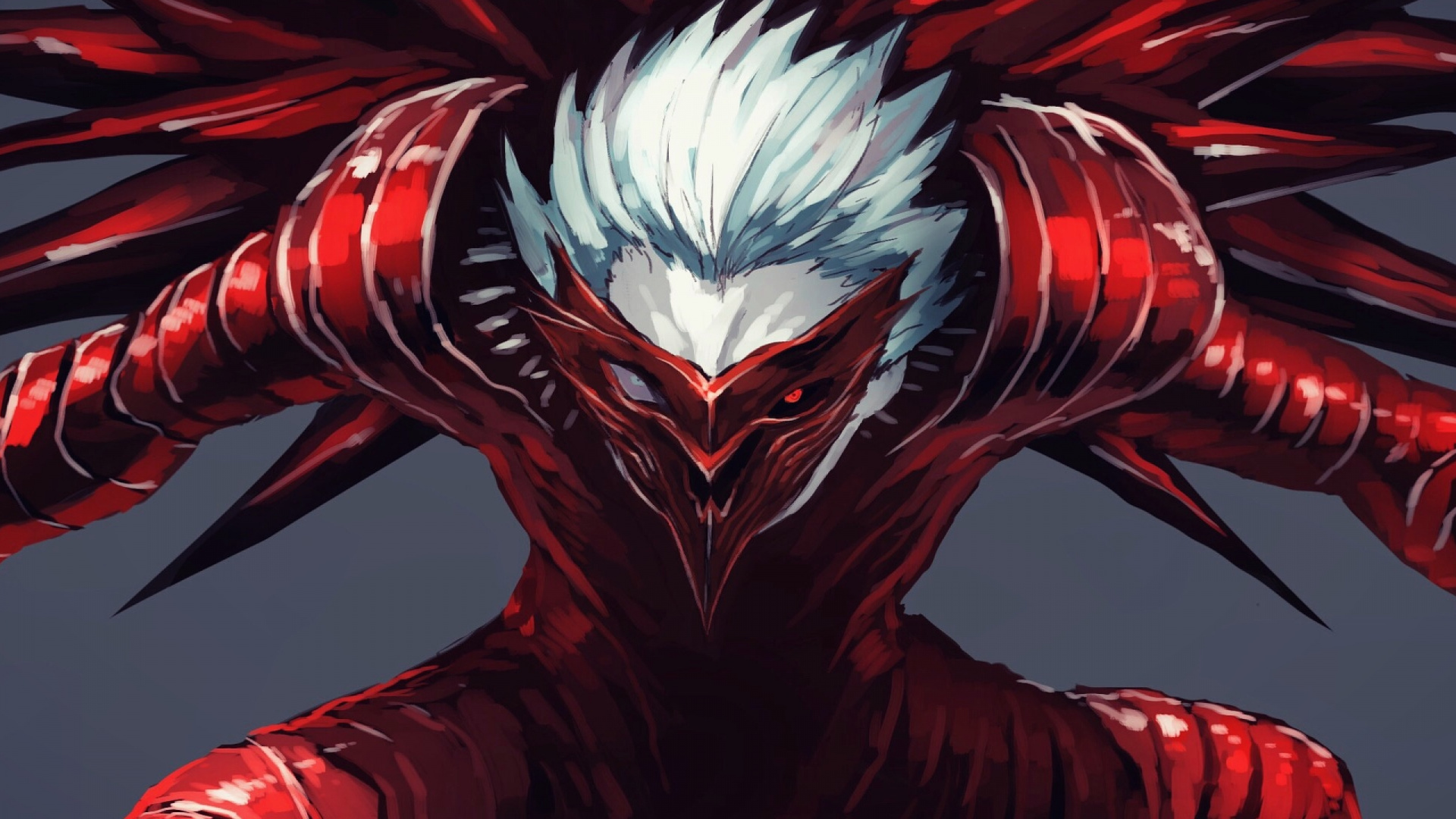 Illustration de Dragon Blanc et Rouge. Wallpaper in 1920x1080 Resolution