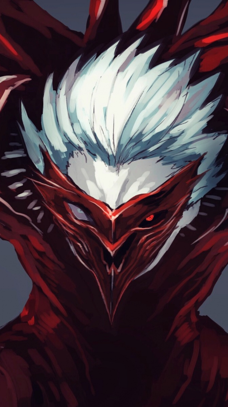 Illustration de Dragon Blanc et Rouge. Wallpaper in 750x1334 Resolution