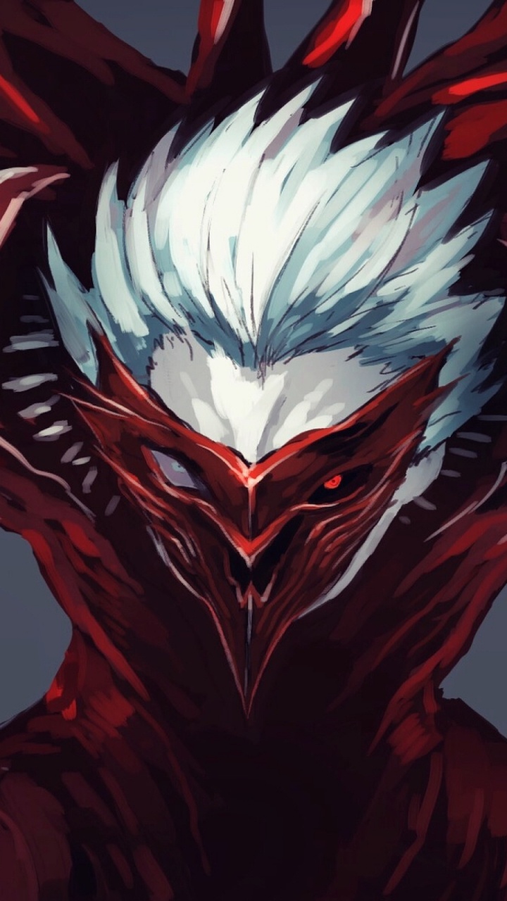 Ilustración de Dragón Blanco y Rojo. Wallpaper in 720x1280 Resolution