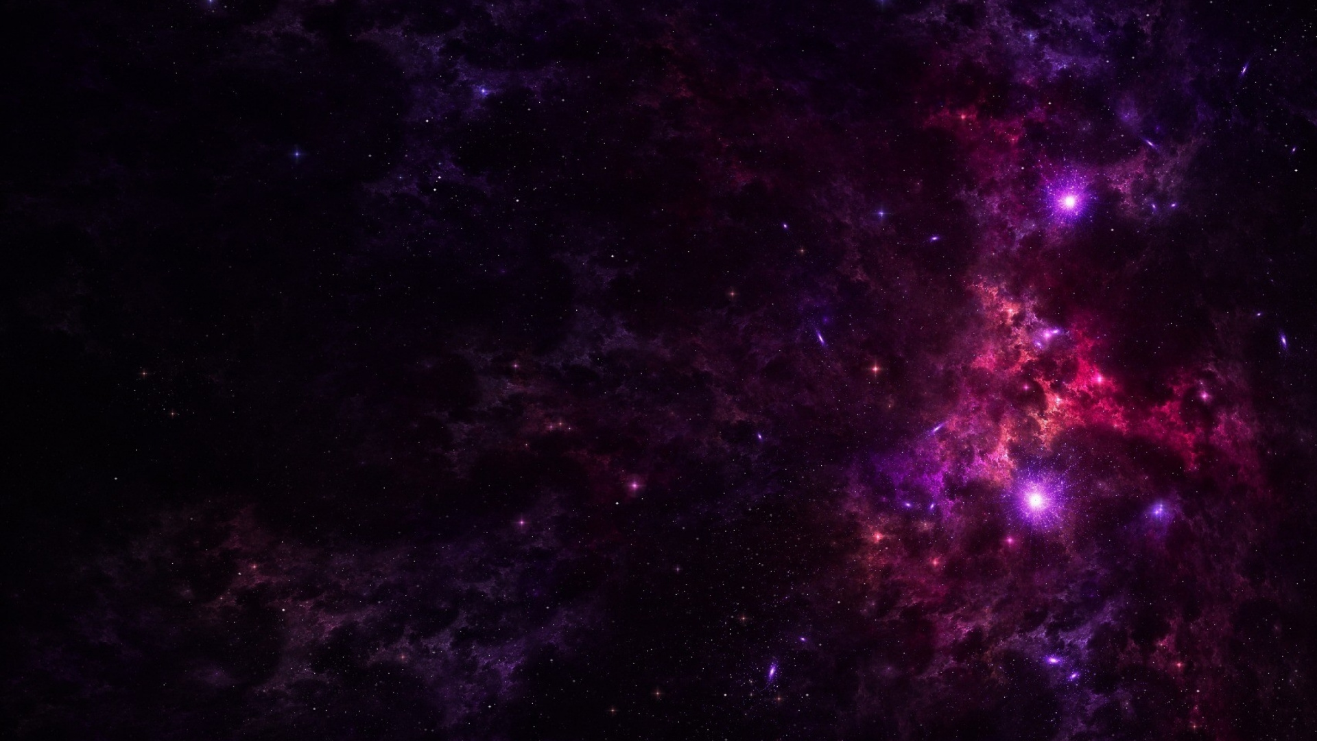 Lila Und Schwarze Galaxie Illustration. Wallpaper in 1920x1080 Resolution