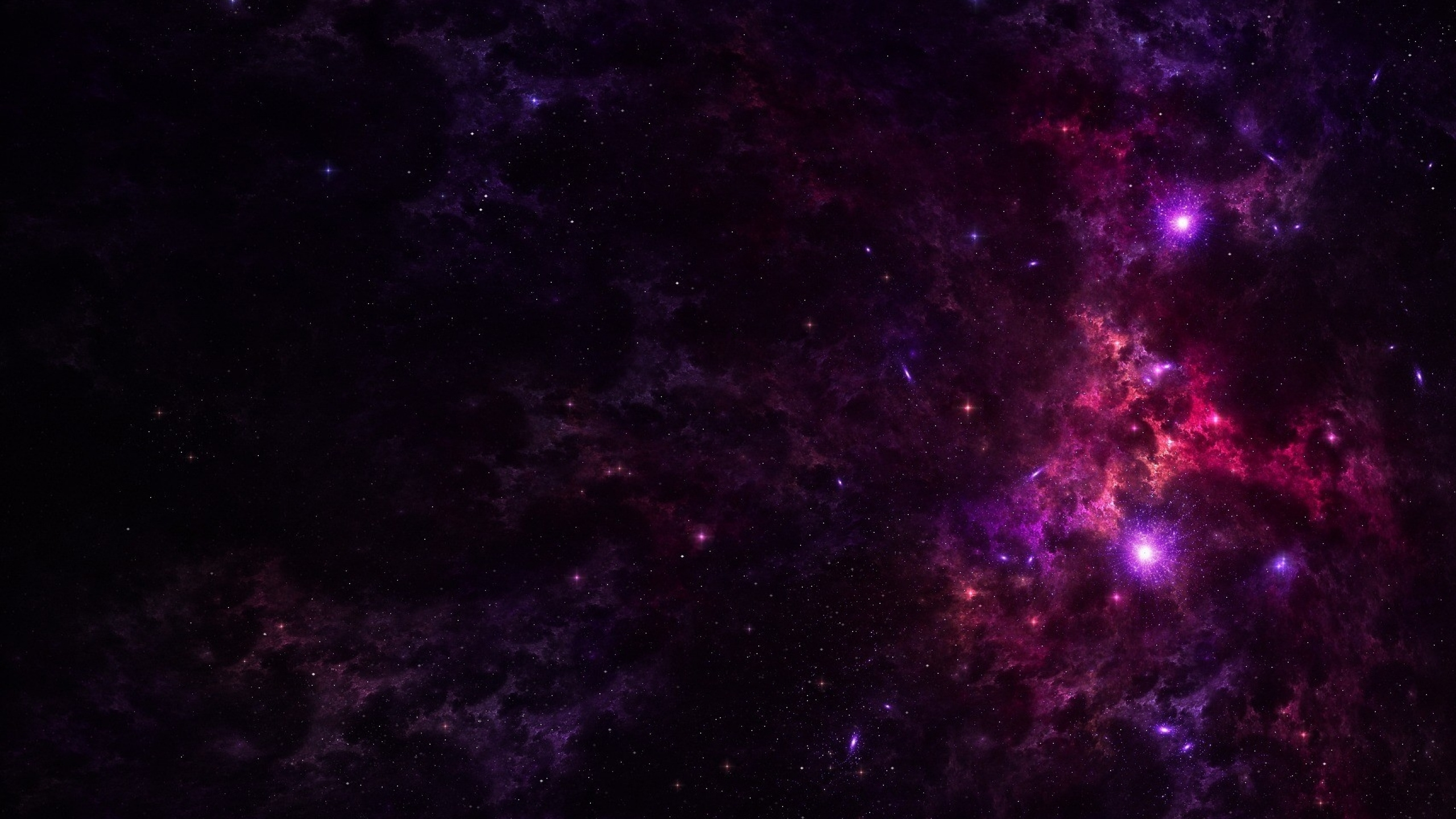 Ilustración de Galaxia Púrpura y Negra. Wallpaper in 2560x1440 Resolution