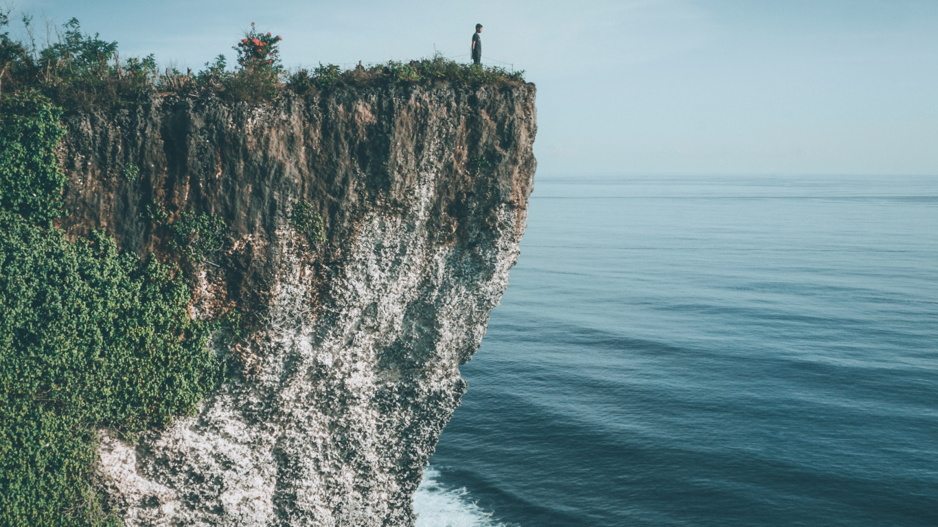 L'homme, Falaise, Terrain, Zones Côtières et Océaniques de Reliefs, Promontoire. Wallpaper in 1366x768 Resolution