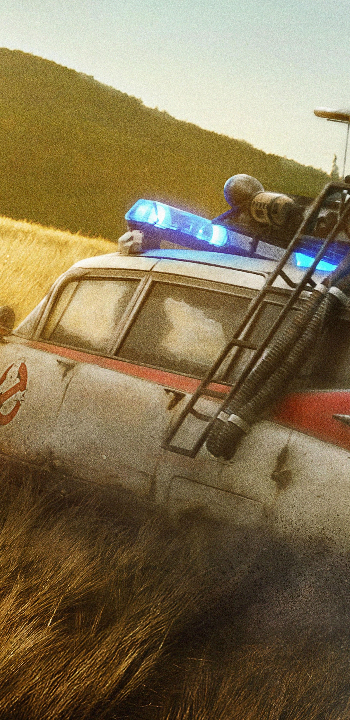 Ghostbusters Afterlife, Columbia Pictures, Action, Helicopter Rotor, Automotive Lighting. Wallpaper in 1440x2960 Resolution
