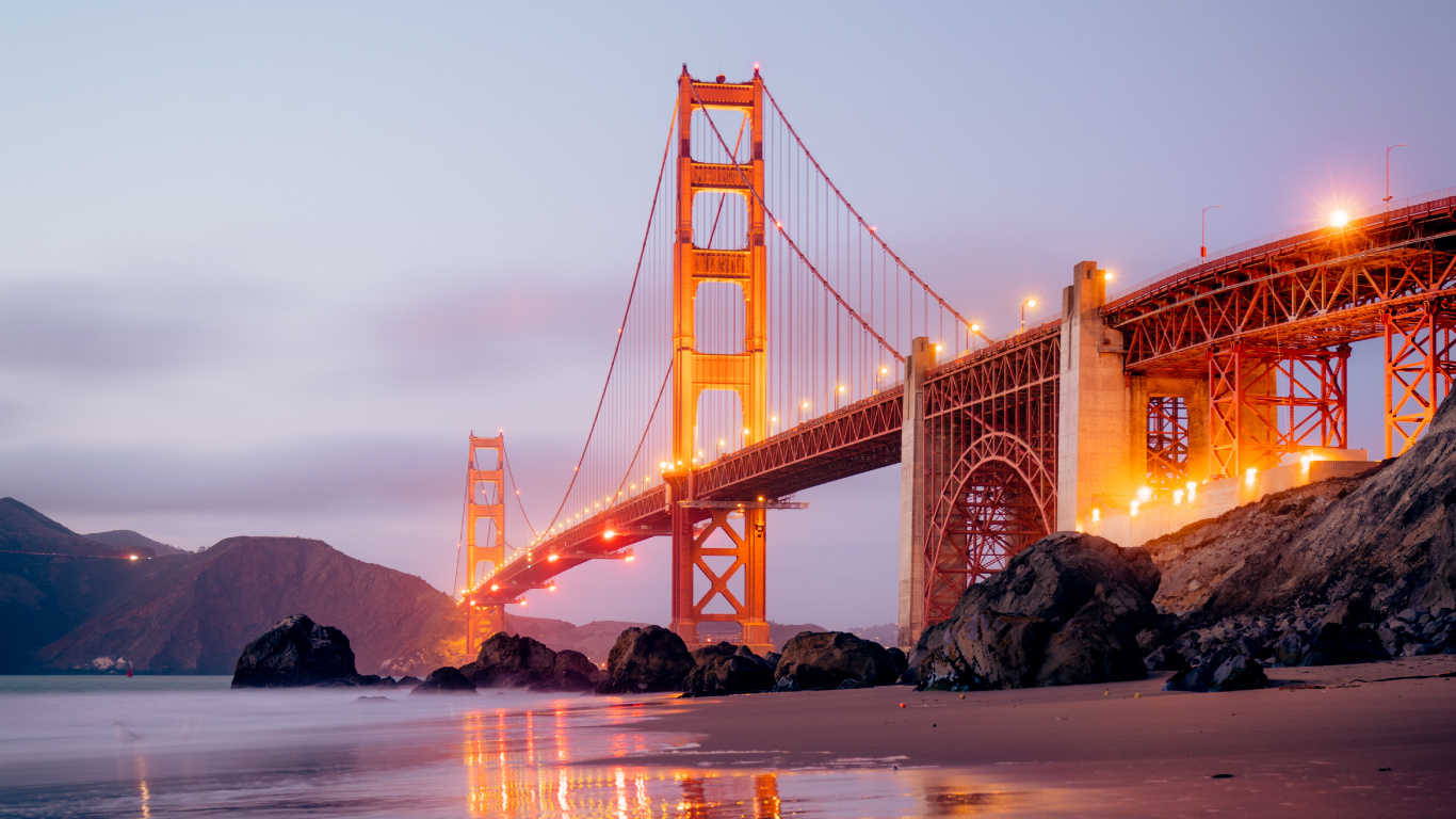 Golden Gate Bridge San Francisco California. Wallpaper in 1366x768 Resolution