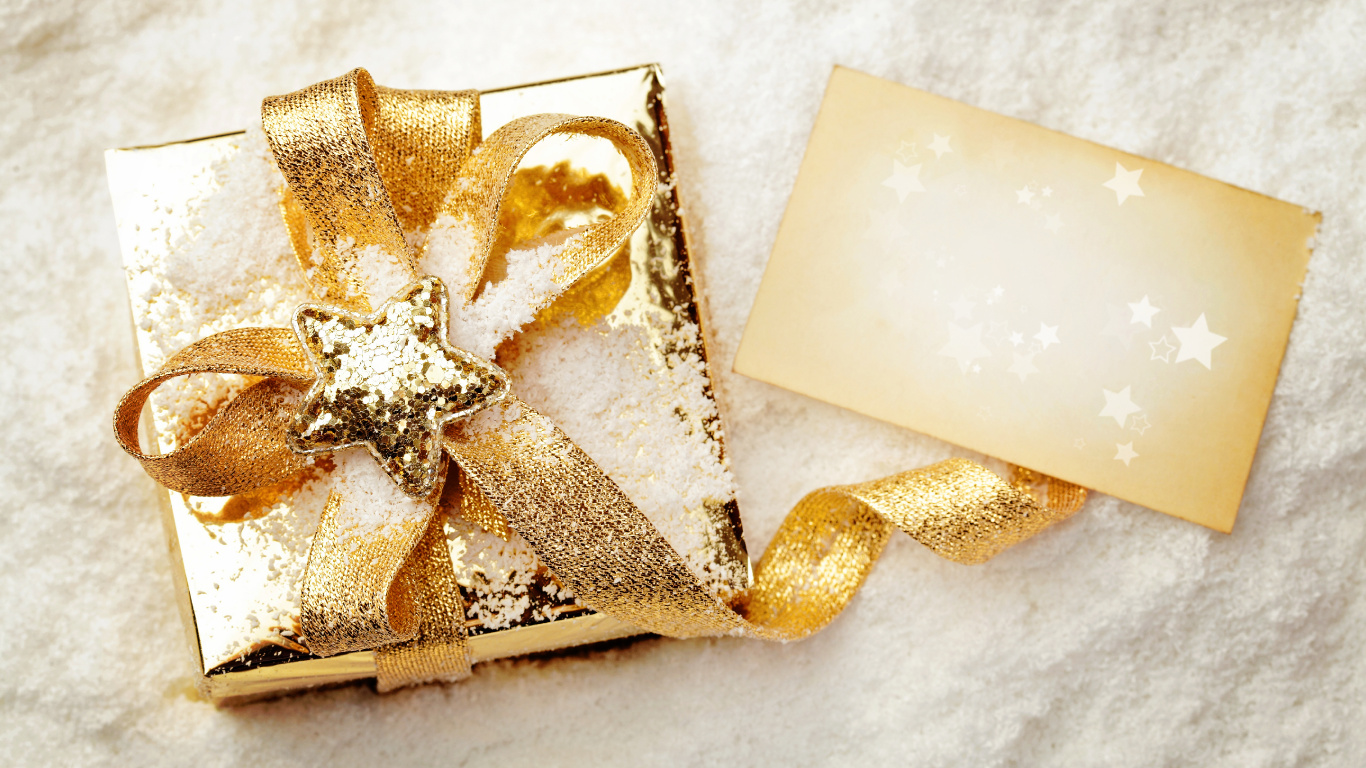 El Día De Navidad, Regalo, Amarillo, Envoltorio de Regalo, Actualidad. Wallpaper in 1366x768 Resolution
