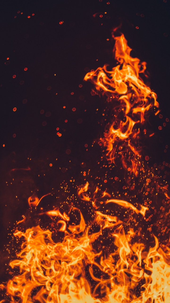 Fire, Flame, Spark, Bonfire, Heat. Wallpaper in 720x1280 Resolution