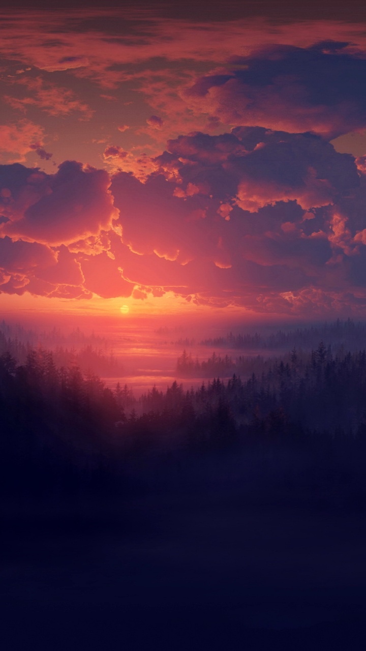 Telefon, Afterglow, Ästhetik, Cloud, Atmosphäre. Wallpaper in 720x1280 Resolution