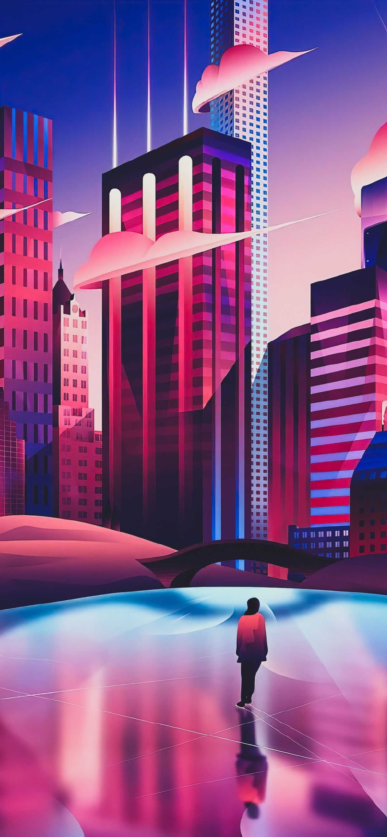 Métropole, Illustration, Behance, Illustrator, Architecture. Wallpaper in 1242x2688 Resolution