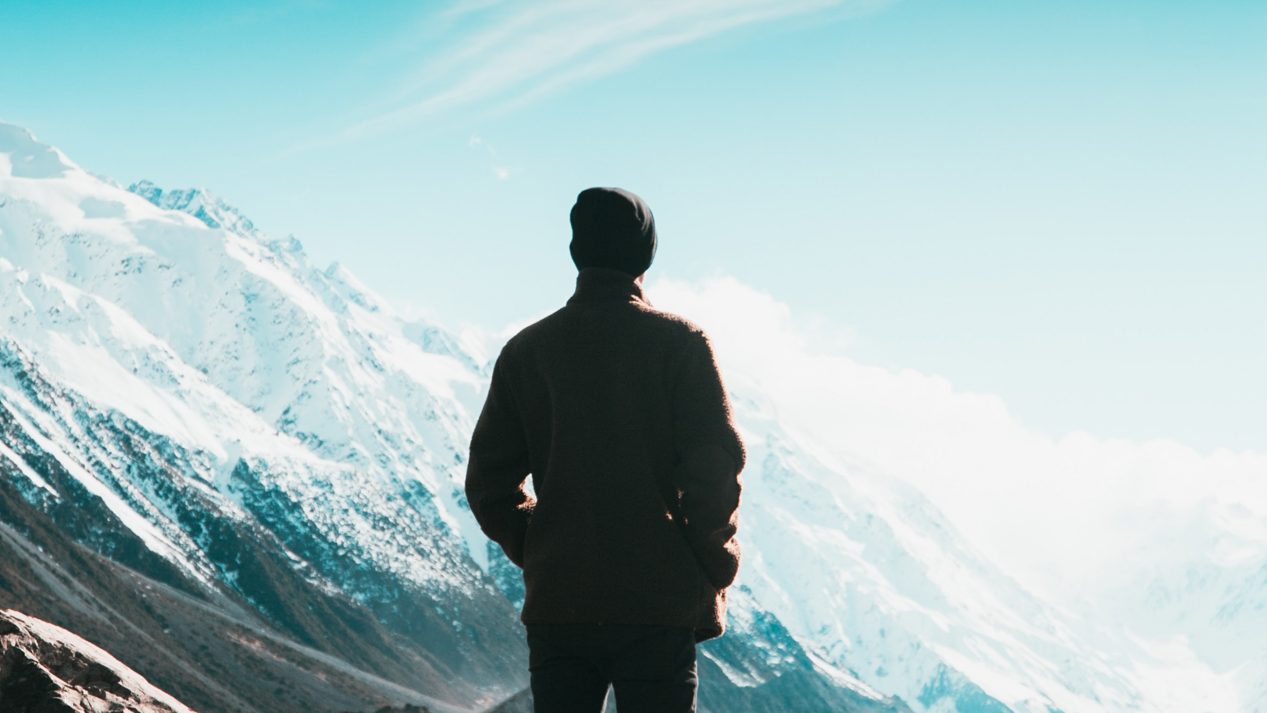 Azul, Glaciar de Terreno, la Conformación de la Tierra, Mar, Montaña. Wallpaper in 2560x1440 Resolution