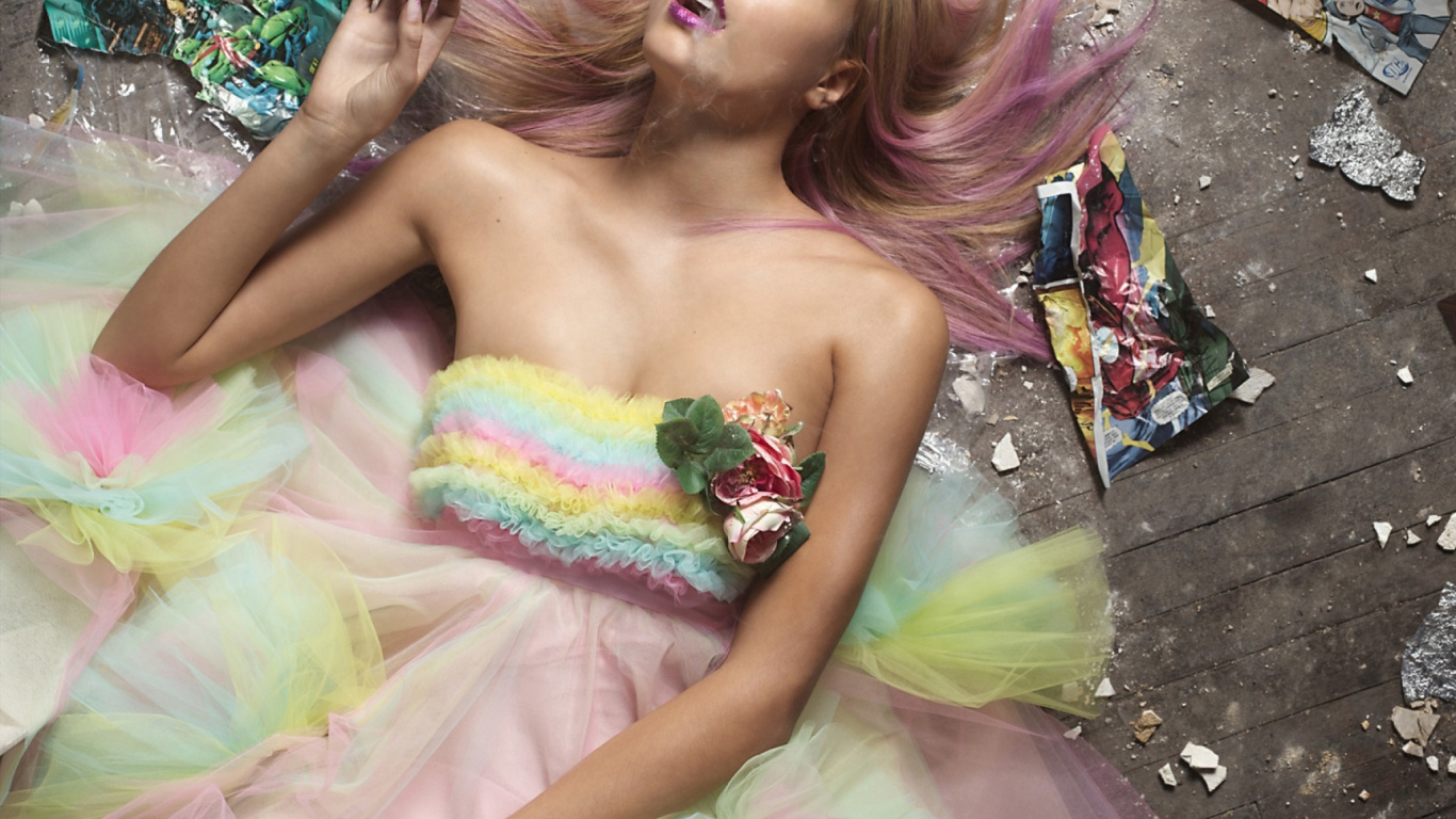 Modell, Schönheit, Pink, Blonde, Mädchen. Wallpaper in 1366x768 Resolution