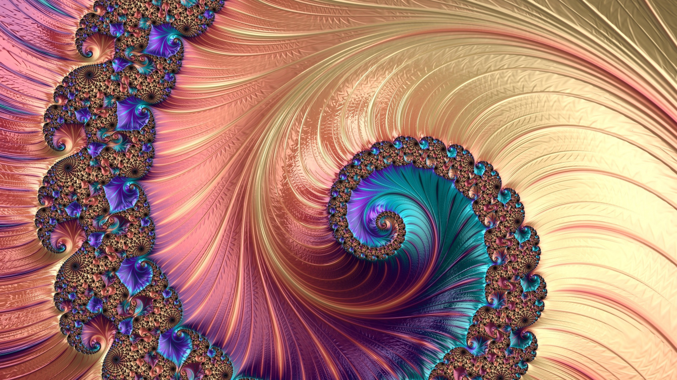 Art Fractal, Art, L'art Numérique, Fractales, Azure. Wallpaper in 1366x768 Resolution