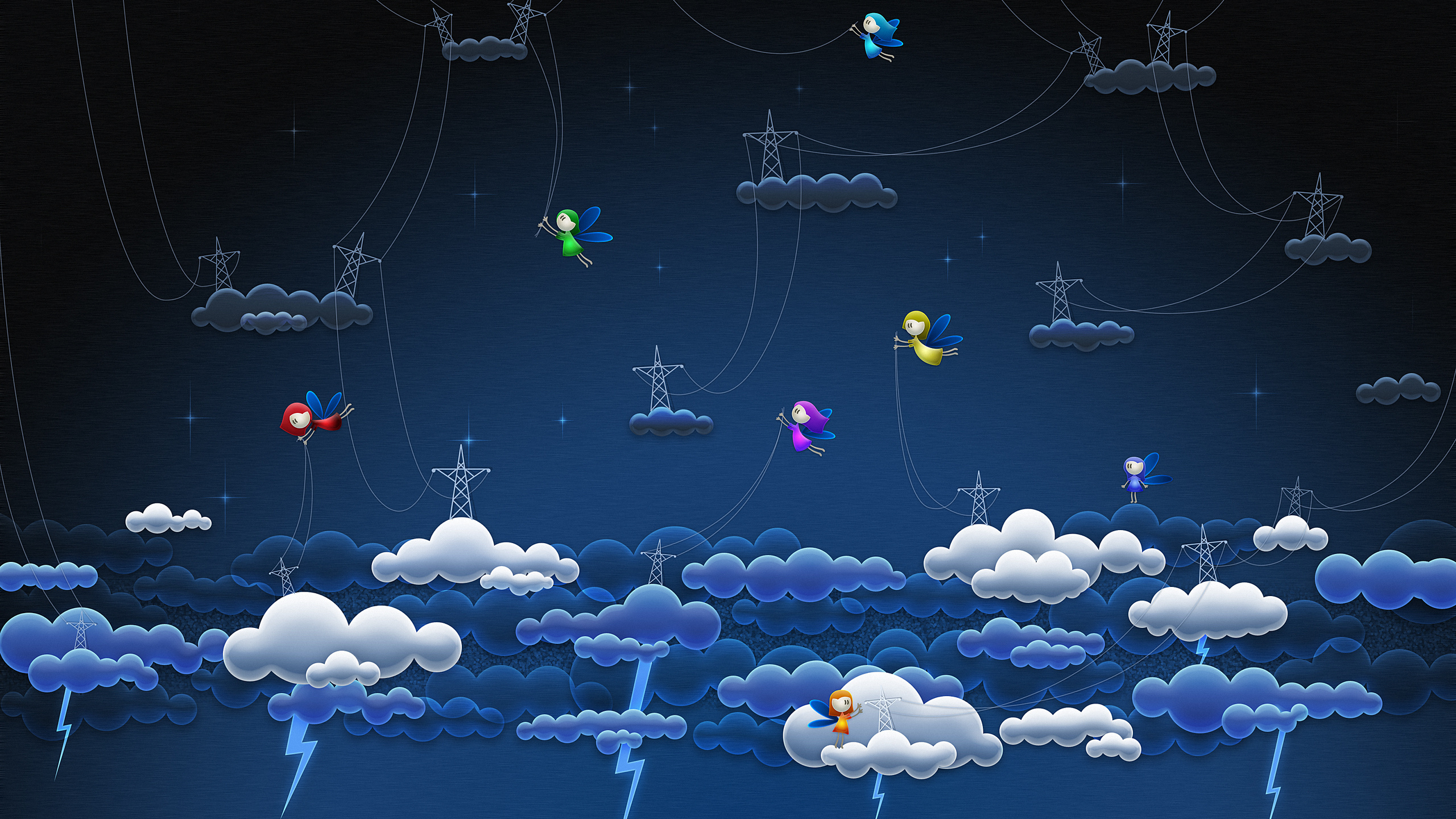 Blue Yellow and Pink Balloons. Wallpaper in 2560x1440 Resolution