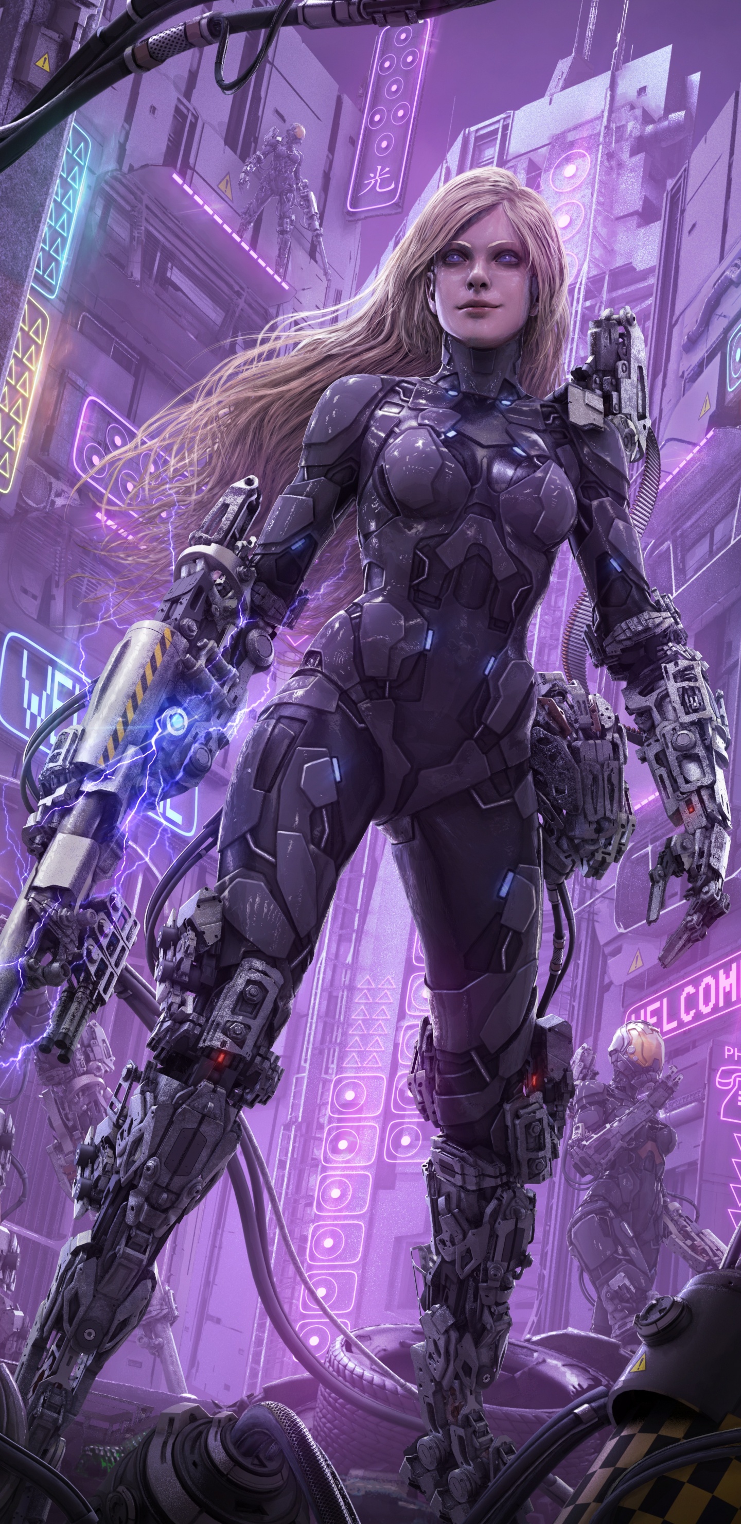 Cyberpunk, Science Fiction, Purple, pc Game, Games. Wallpaper in 1440x2960 Resolution