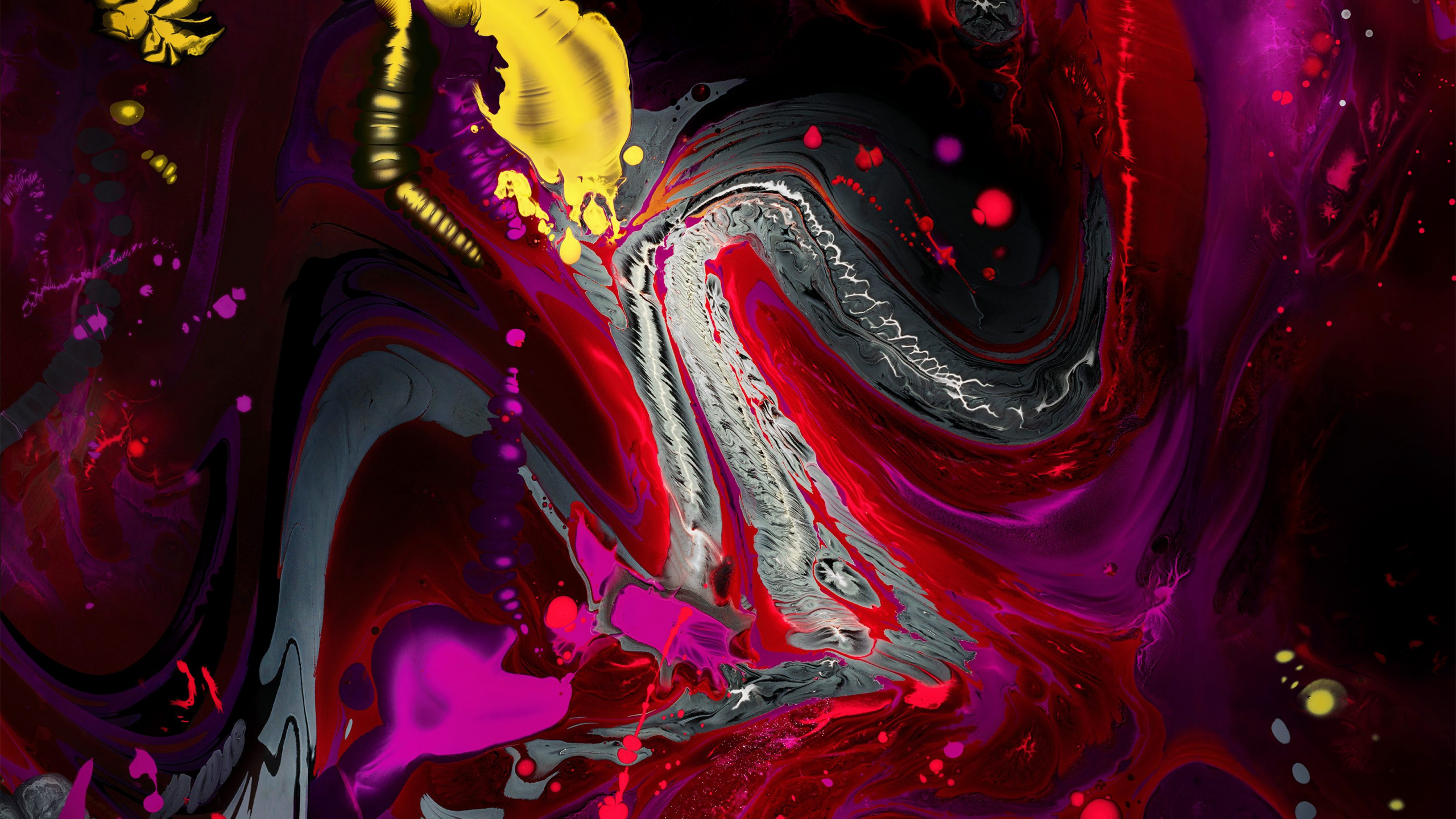 IPad, Apple, Liquid, Purple, Peinture D'art. Wallpaper in 2560x1440 Resolution