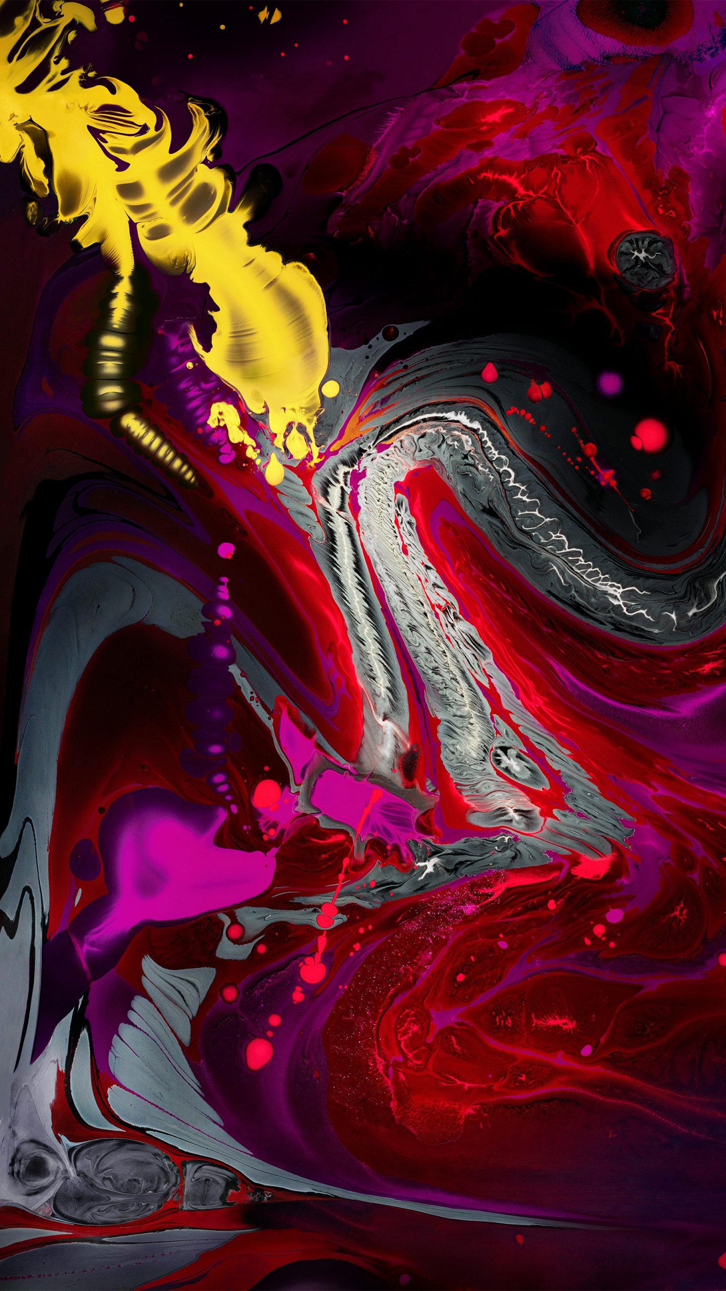 Ipad, Apples, Liquid, Purple, Art Paint. Wallpaper in 1440x2560 Resolution