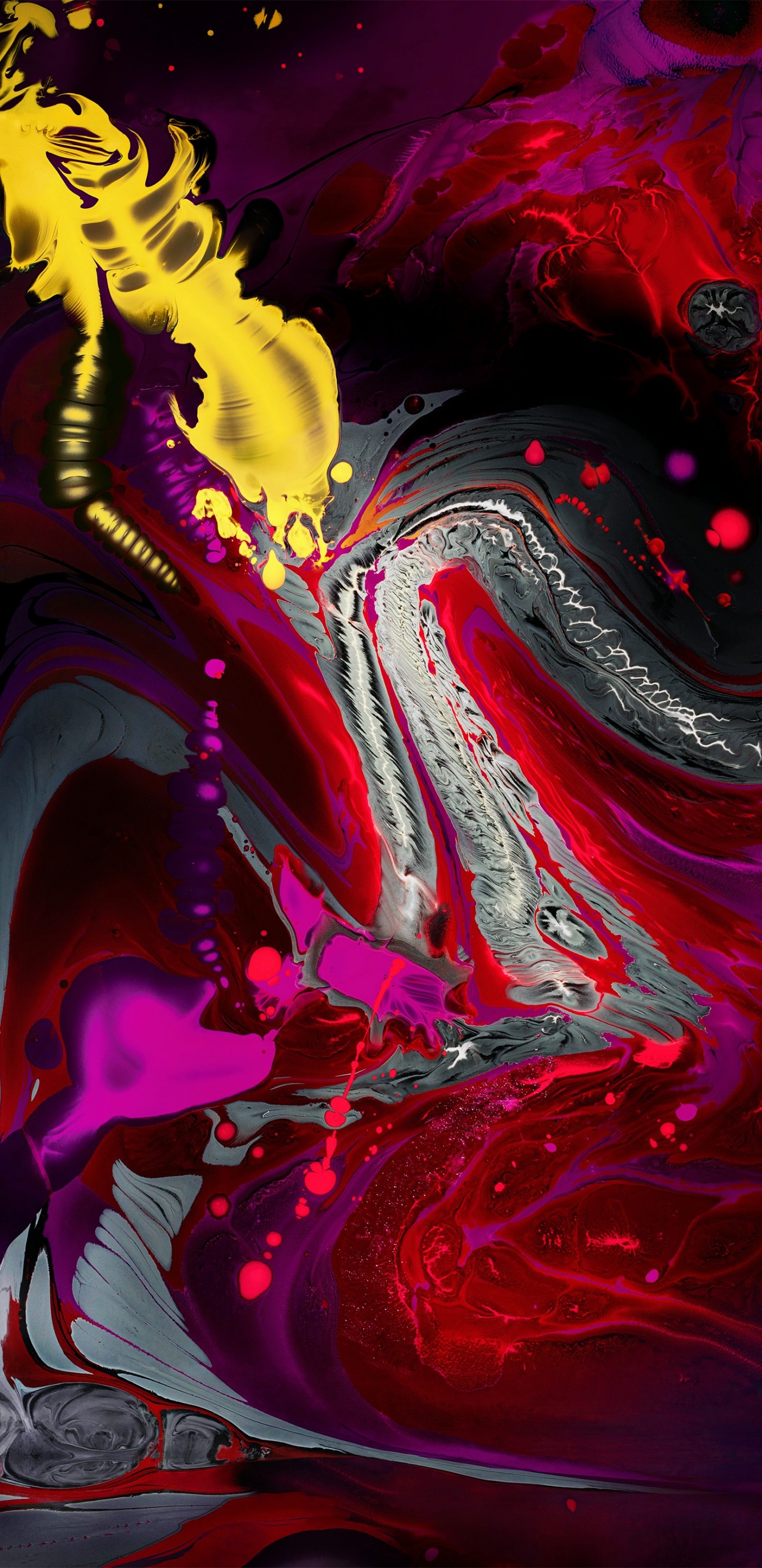 Ipad, Apples, Liquid, Purple, Art Paint. Wallpaper in 1440x2960 Resolution