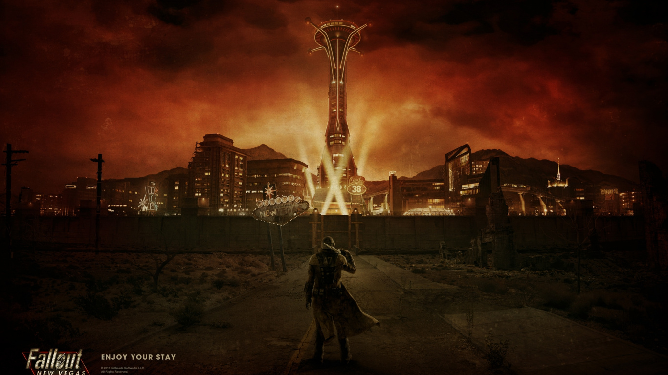 Fallout New Vegas, Fallout 4, Retombées, Mod, Ciel. Wallpaper in 1366x768 Resolution