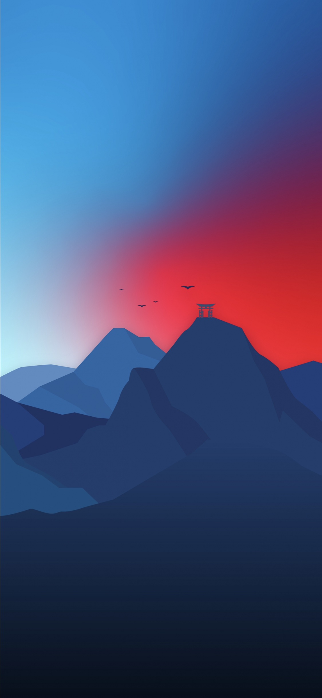 Nokia Lumia 630, Montaña, Ambiente, Afterglow, Atardecer. Wallpaper in 1125x2436 Resolution