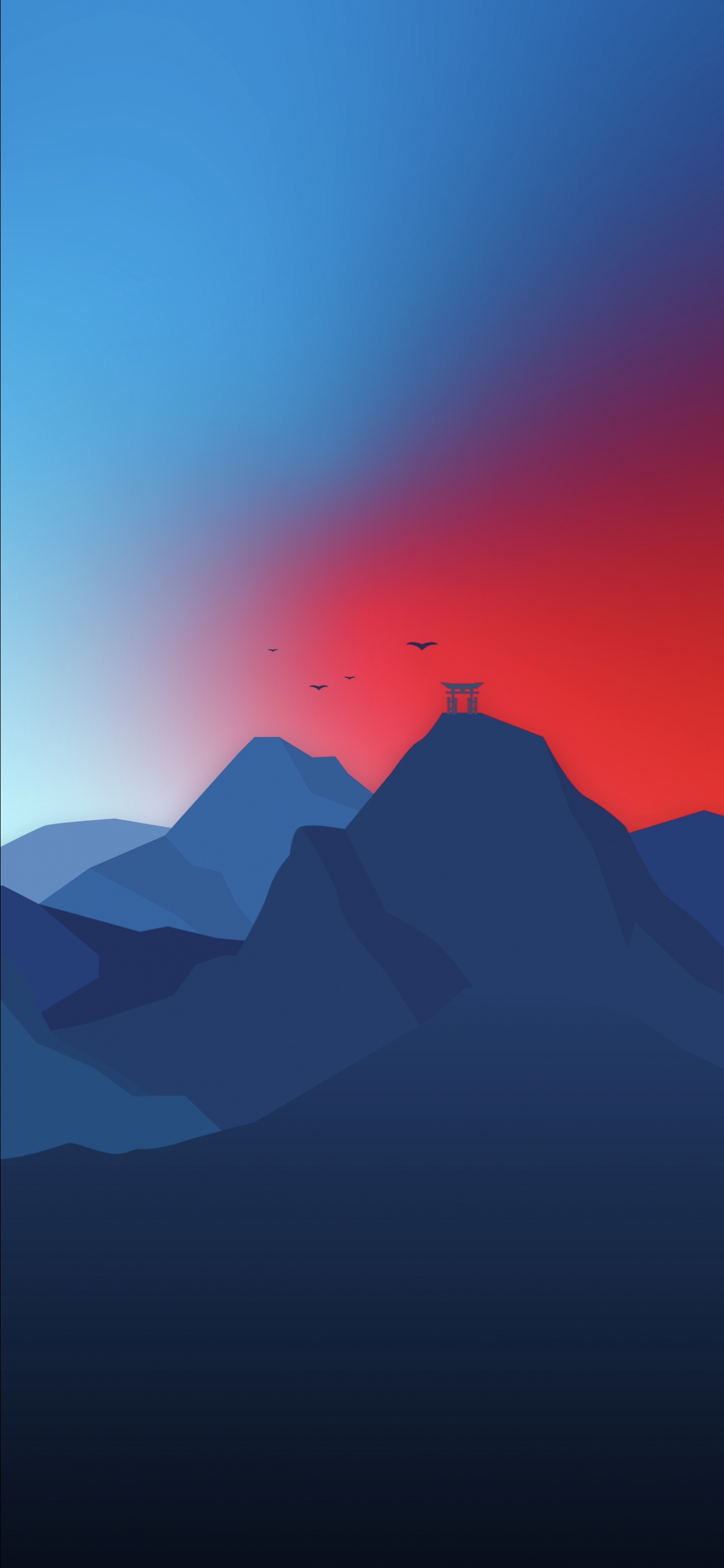 Nokia Lumia 630, Montaña, Ambiente, Afterglow, Atardecer. Wallpaper in 1242x2688 Resolution