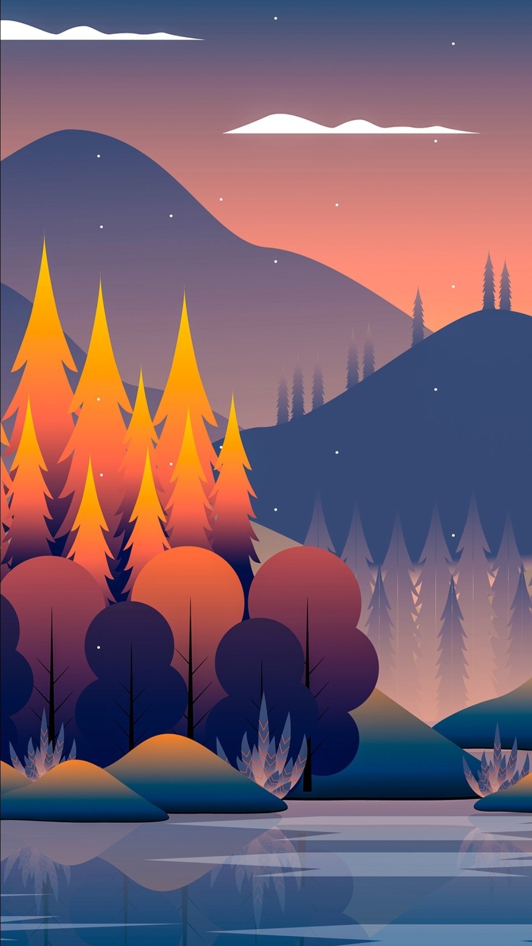 简约, 风景画, 艺术, 抽象艺术, 生态区 壁纸 1080x1920 允许