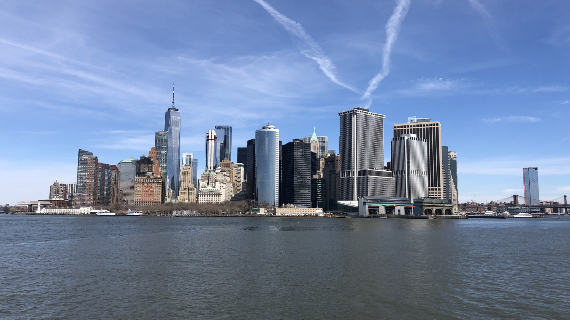 New York City, Skyscraper, Water, Daytime, Tower Block. Wallpaper in 1920x1080 Resolution