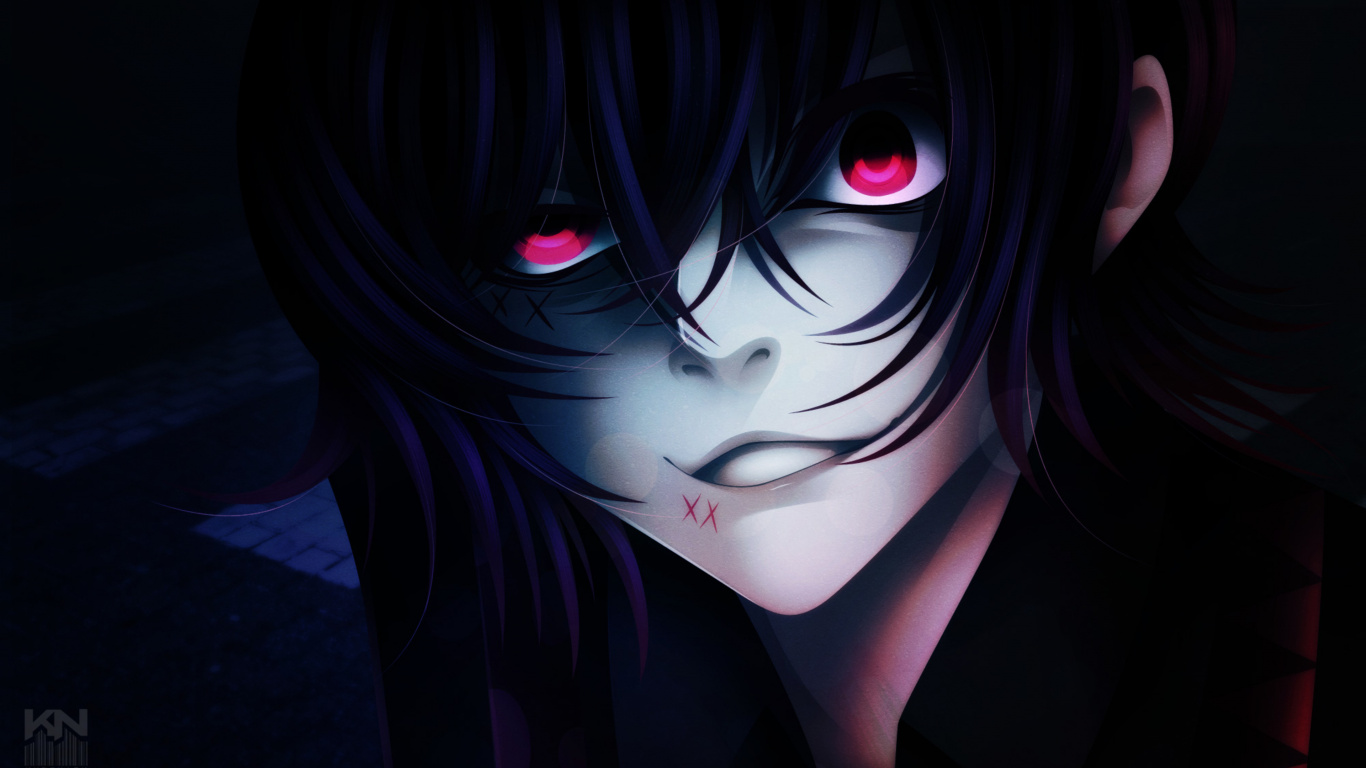 Download wallpaper 1366x768 tokyo ghoul, dark, anime boy, artwork, tablet,  laptop, 1366x768 hd background, 18584