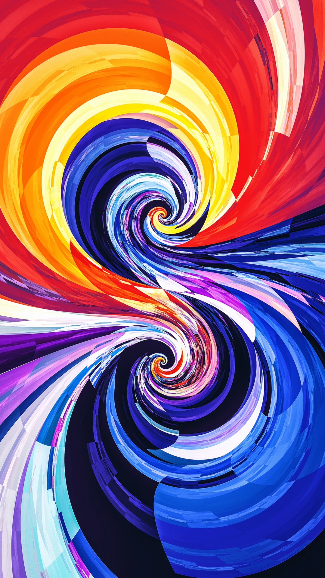 Blue Orange and Red Abstract Painting. Wallpaper in 1080x1920 Resolution