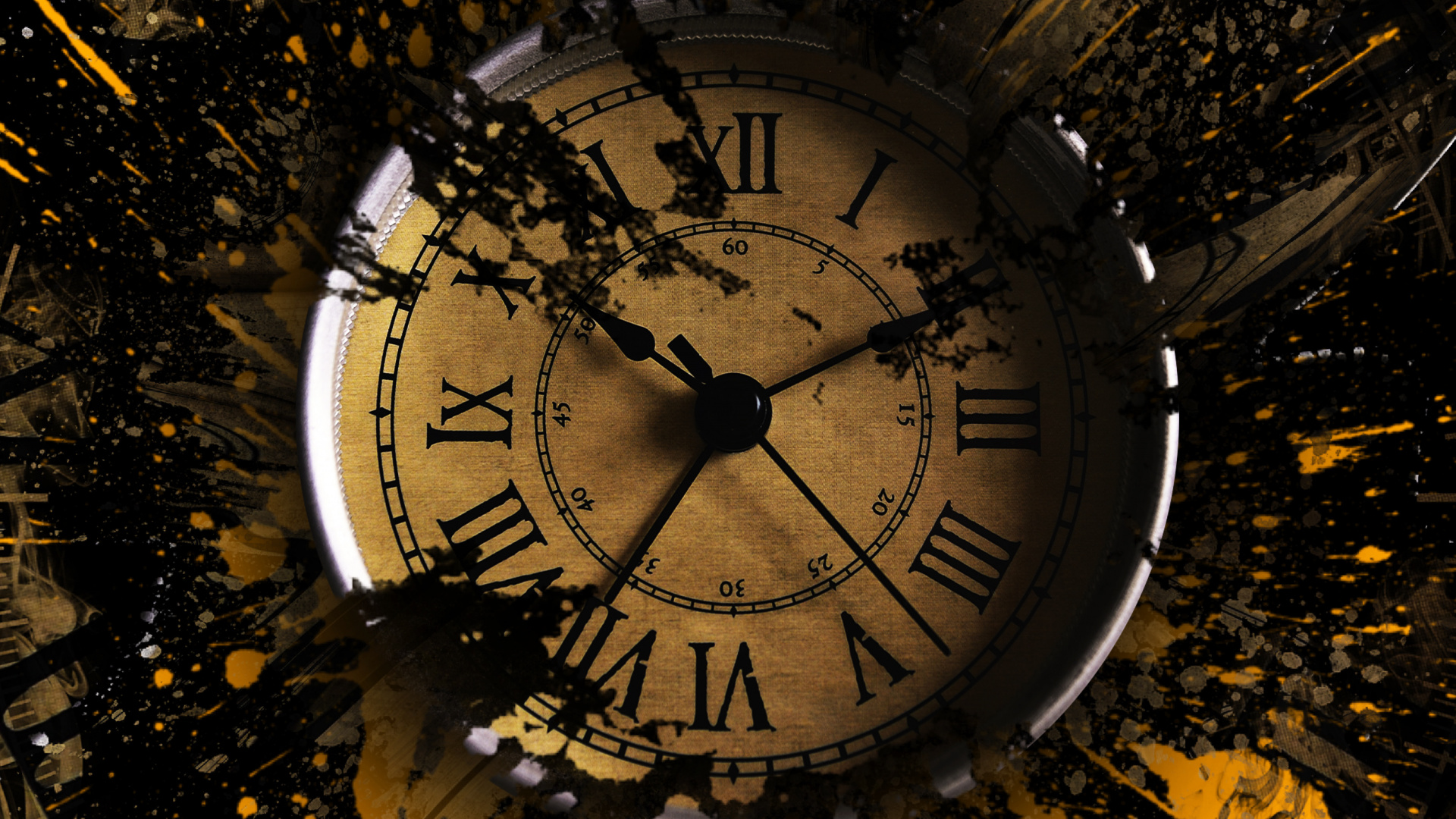 Darkness, Clock, Street Light, Circle, Plant. Wallpaper in 1920x1080 Resolution