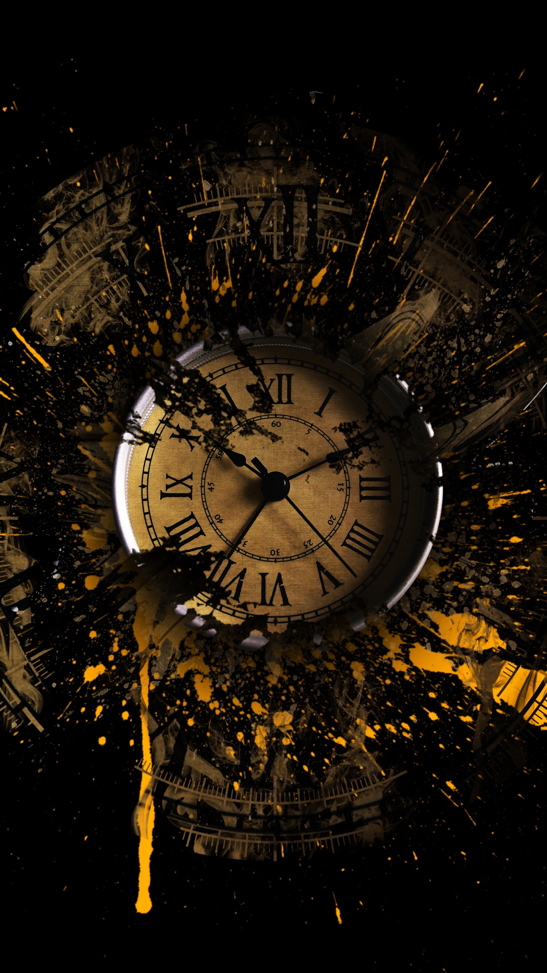 Reloj, la Luz de Calle, Circulo, Espacio, Medianoche. Wallpaper in 1080x1920 Resolution