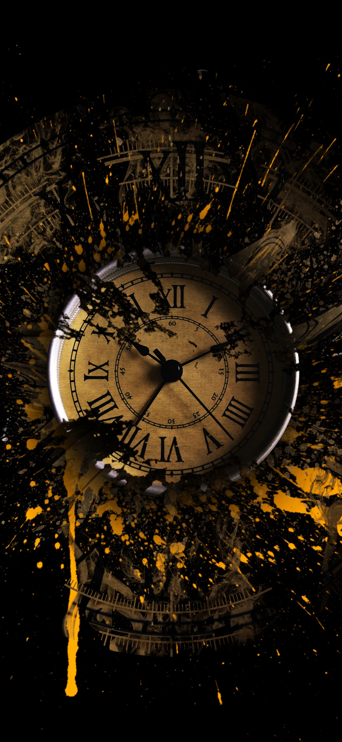 Reloj, la Luz de Calle, Circulo, Espacio, Medianoche. Wallpaper in 1125x2436 Resolution