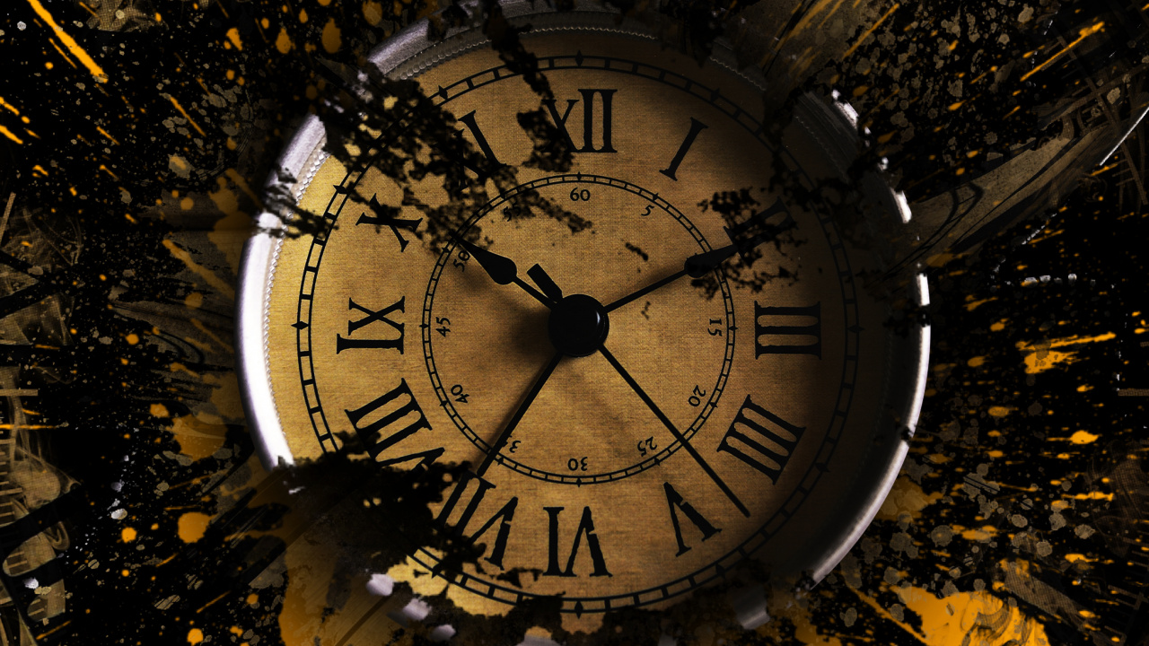 Uhr, Street Light, Kreis, Raum, Mitternacht. Wallpaper in 1280x720 Resolution