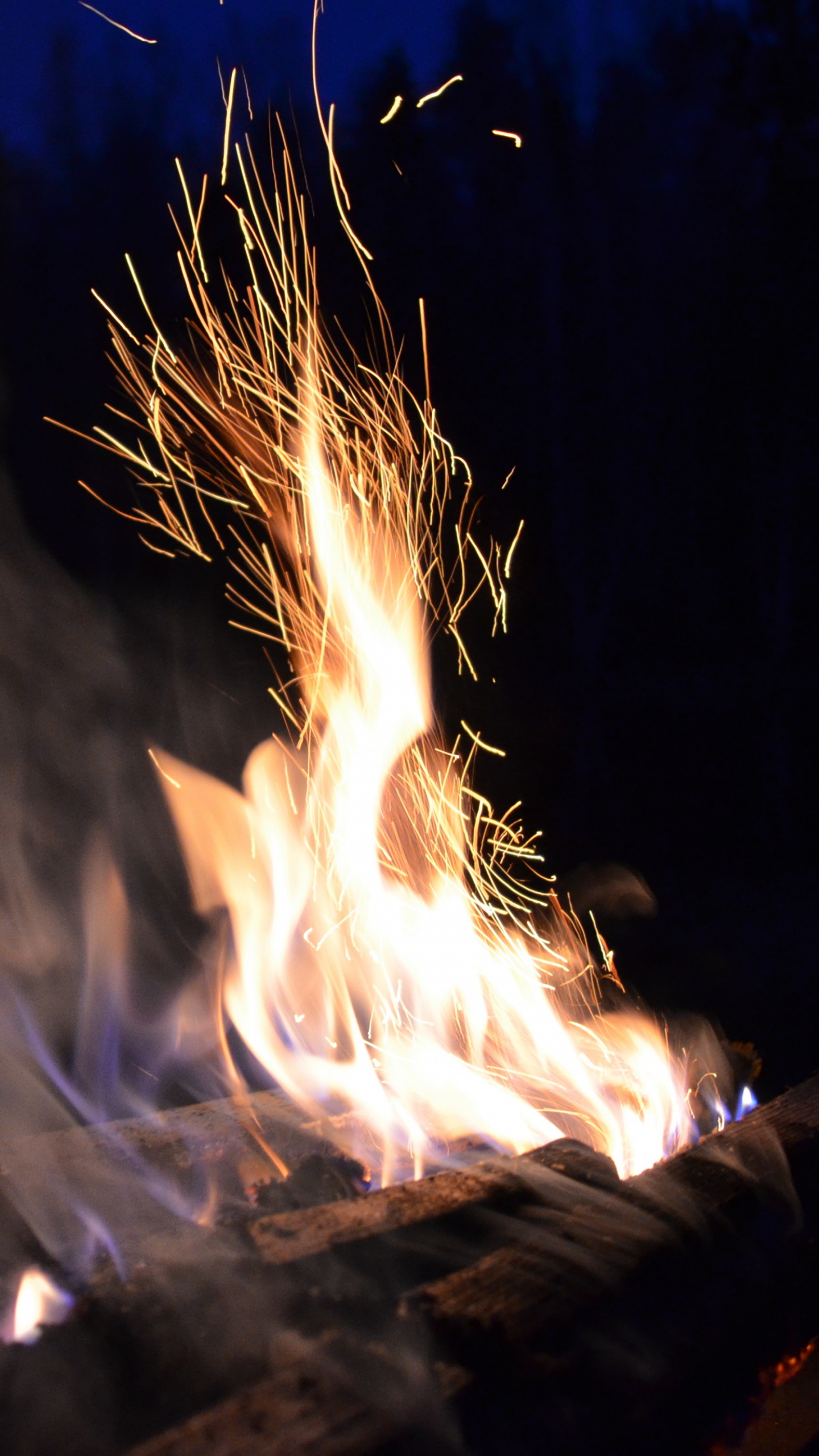 Time Lapse Photography of Fire. Wallpaper in 1440x2560 Resolution